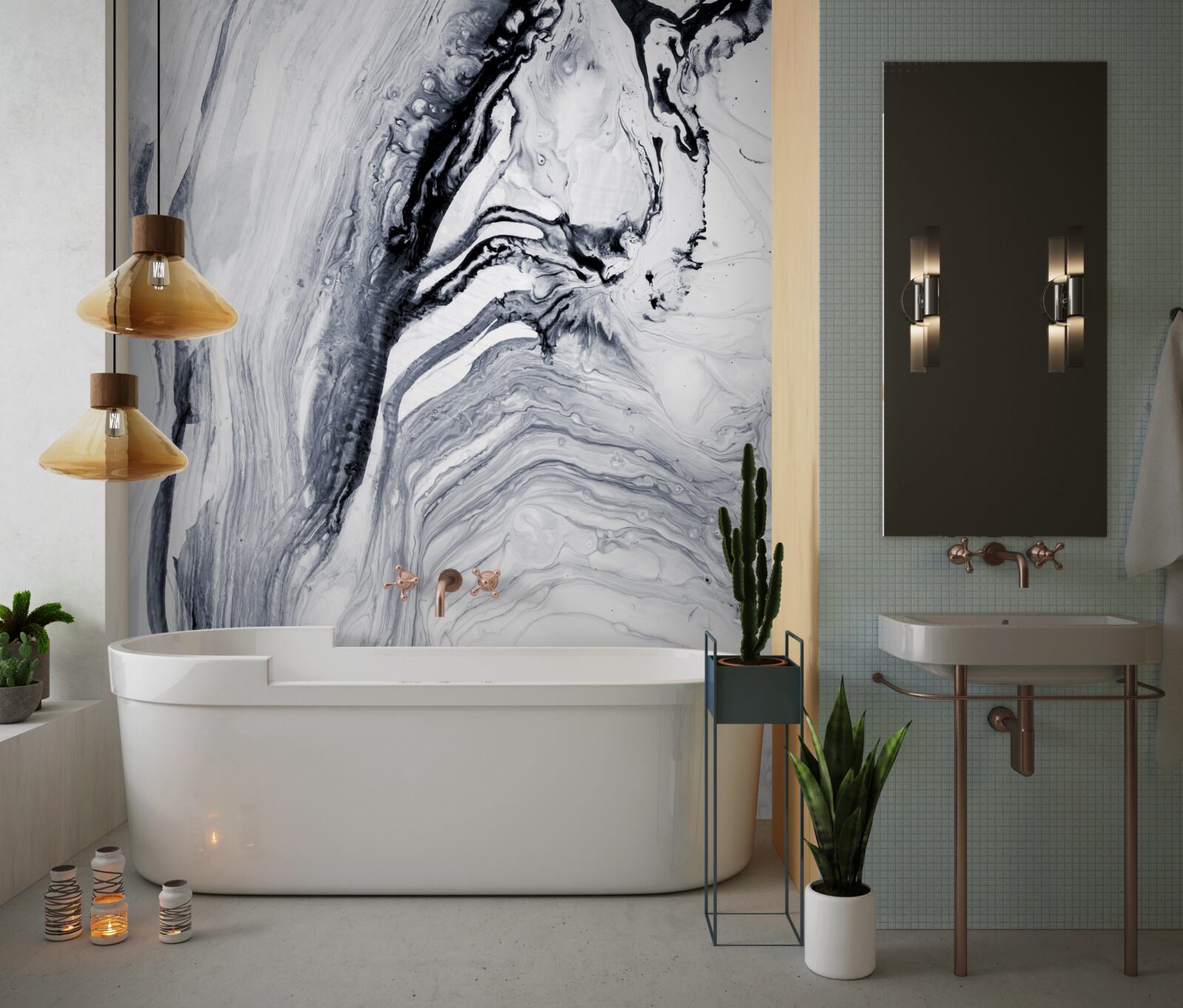 Fototapeta rozmazané šedé vlny