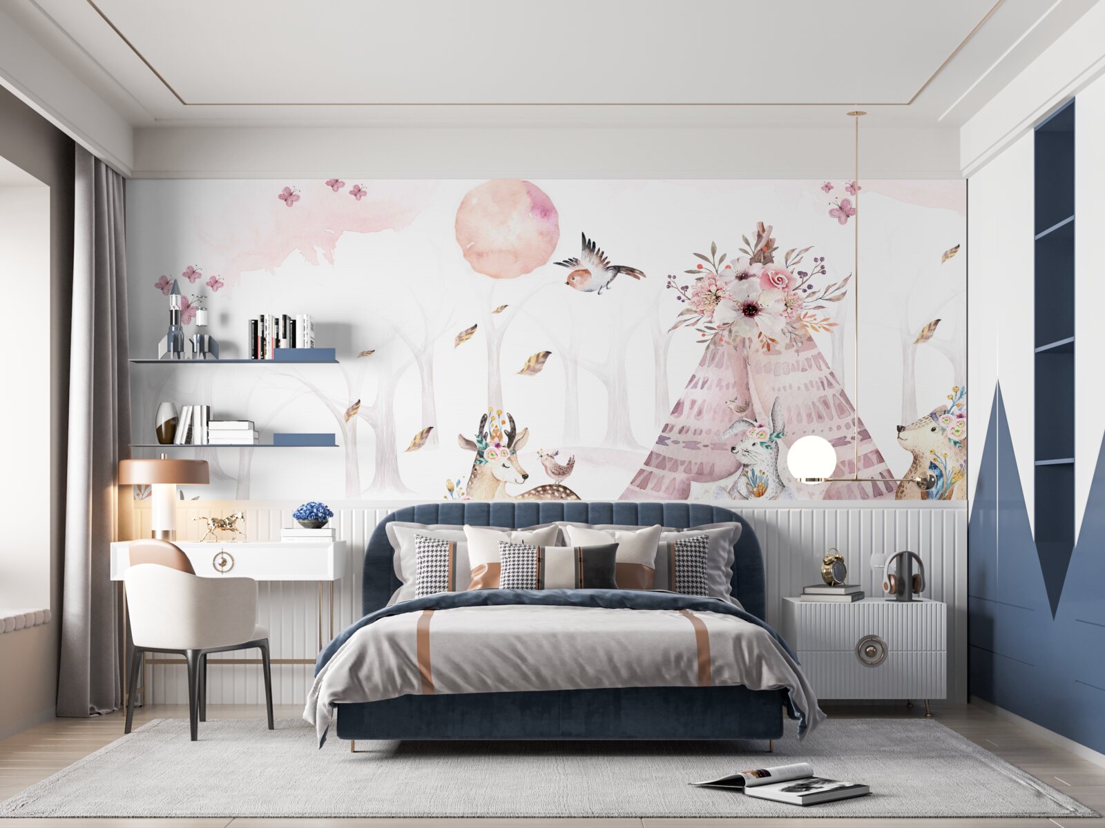 Fototapeta zvieratá zhromaždené v blízkosti stan v lese