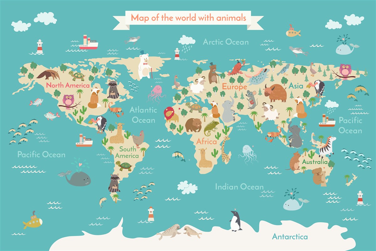 Fototapeta Mapa Sveta má rôzne detaily