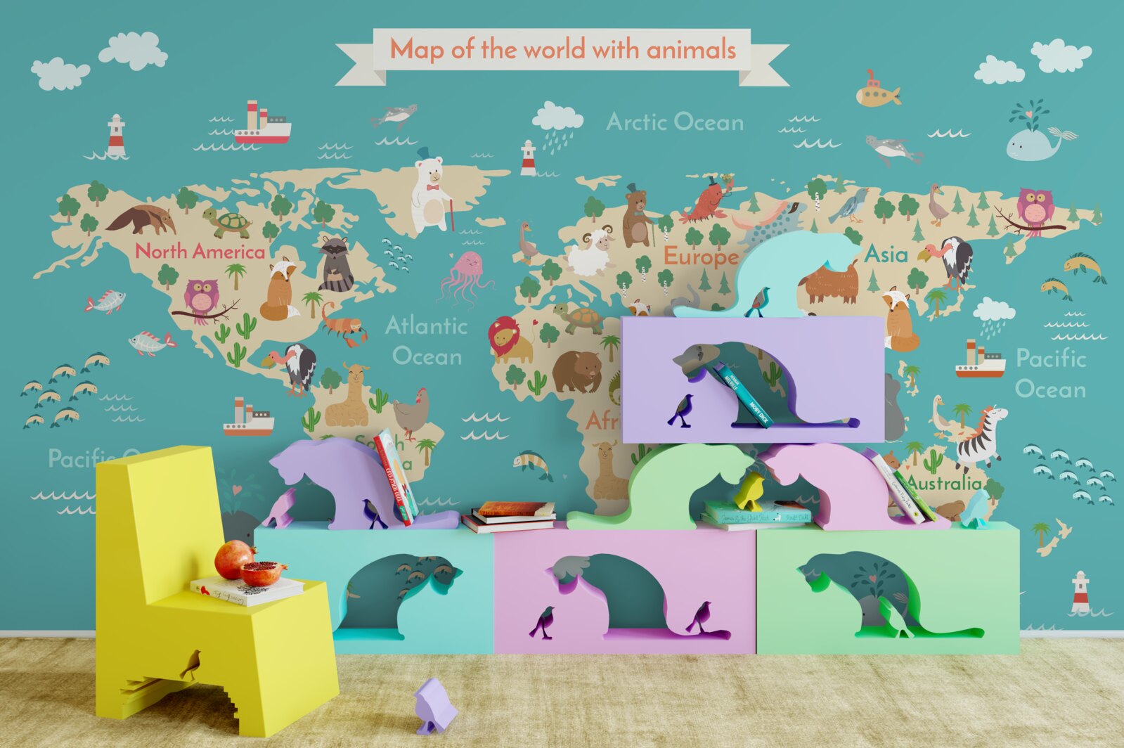 Fototapeta Mapa Sveta má rôzne detaily