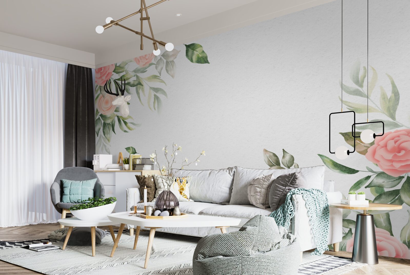 Fototapeta rafinované kvetinové zádie