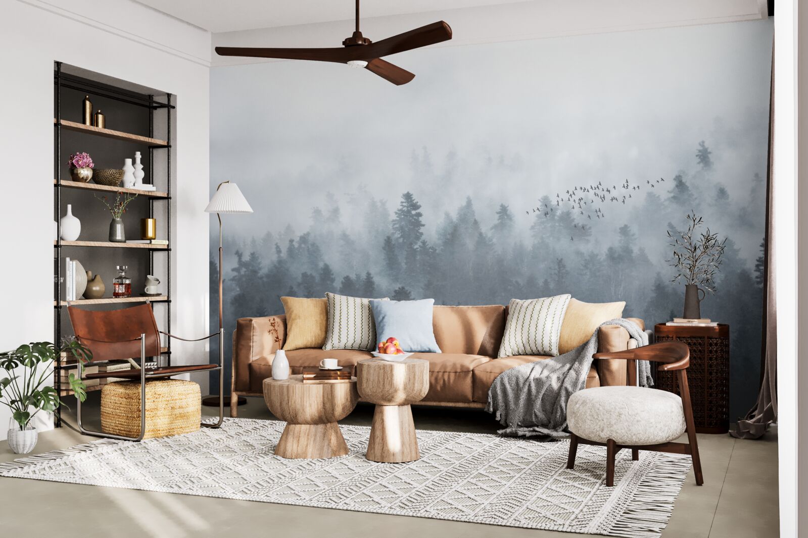 Fototapeta les zahalený v hmle