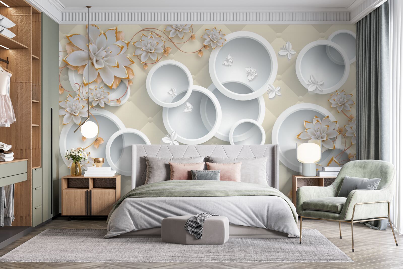 Fototapeta svetlé zádie sú biele omrvinky