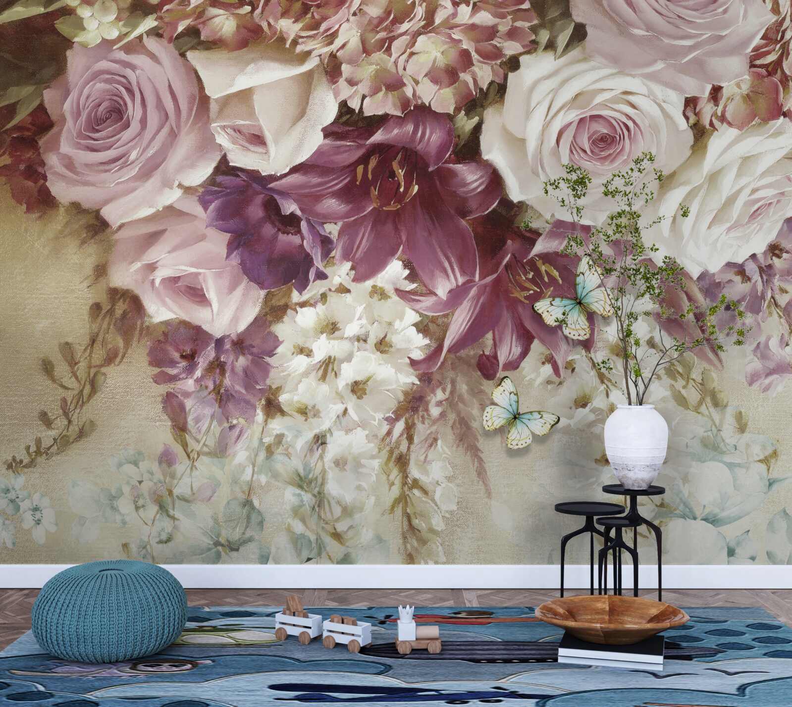 Fototapeta kvetinová kompozícia v pastových farbách