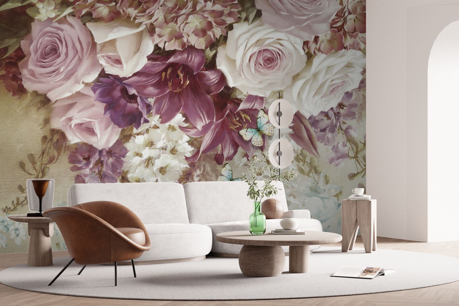 Fototapeta kvetinová kompozícia v pastových farbách