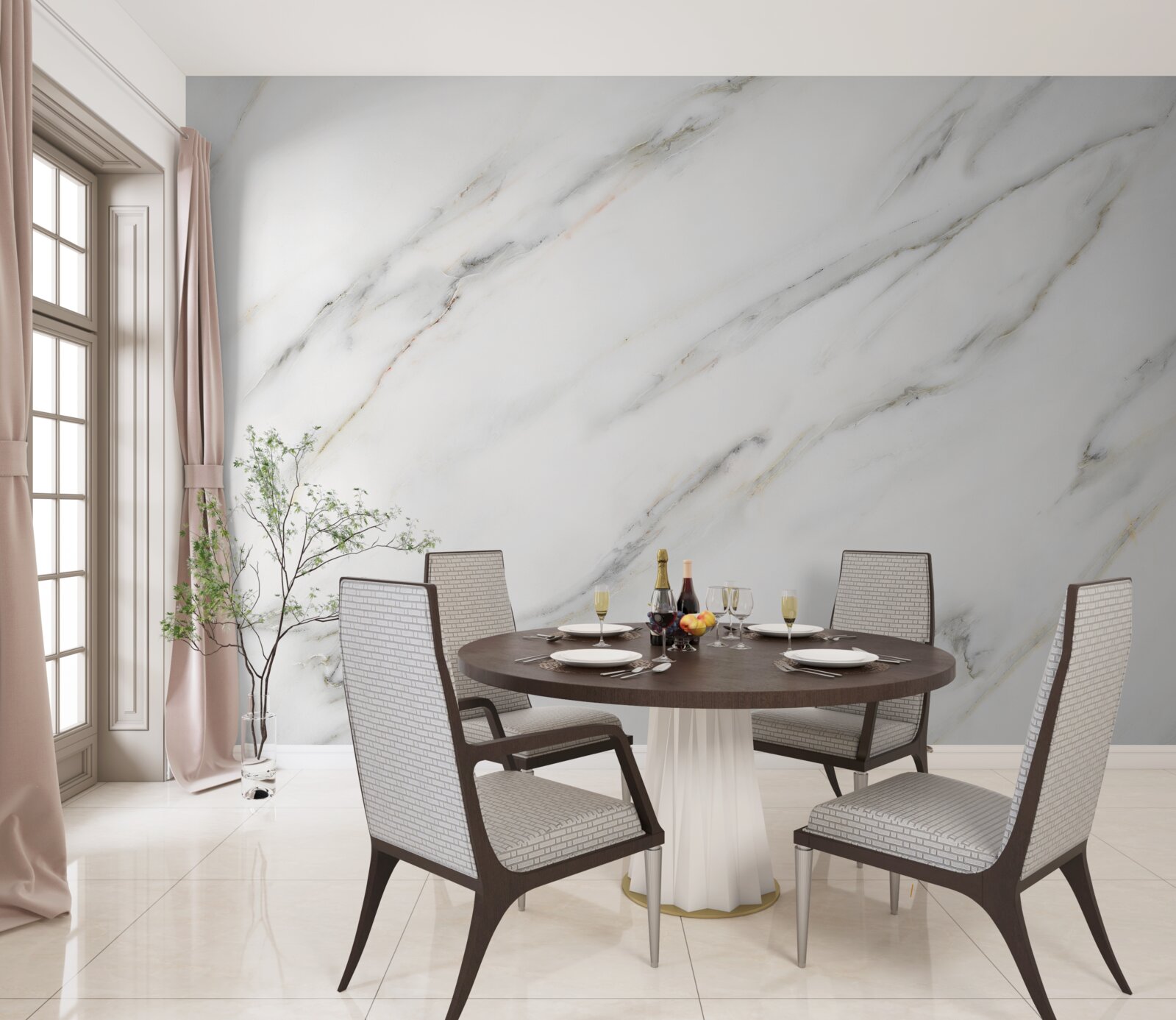 Fototapeta Pózy sú bielej a šedej farby