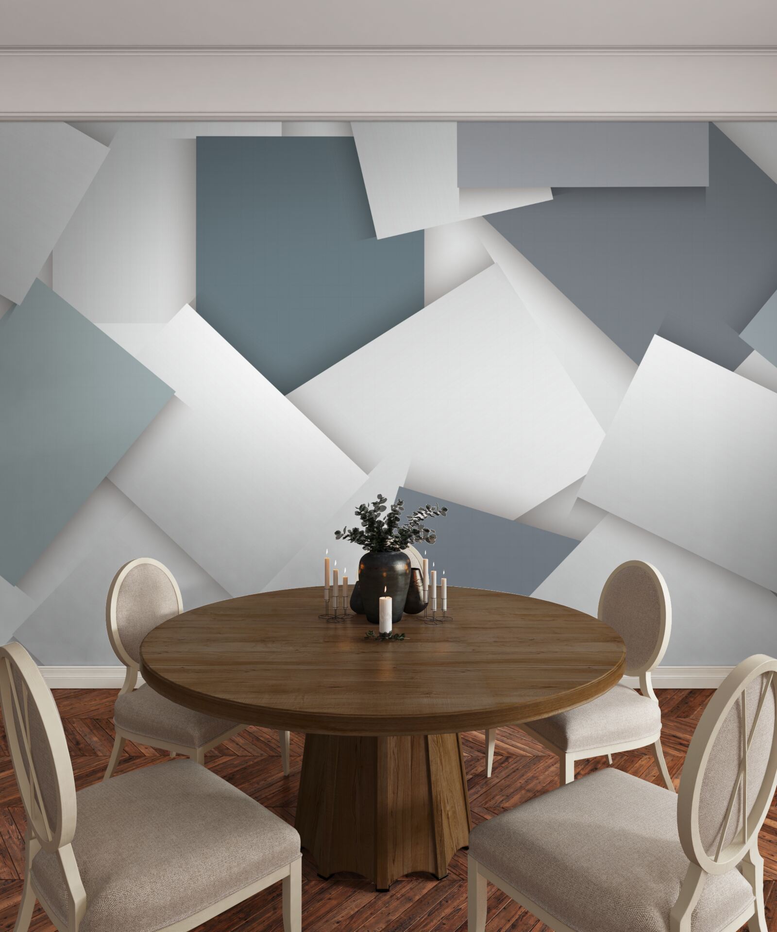 Fototapeta štvorce sú biele a sivé