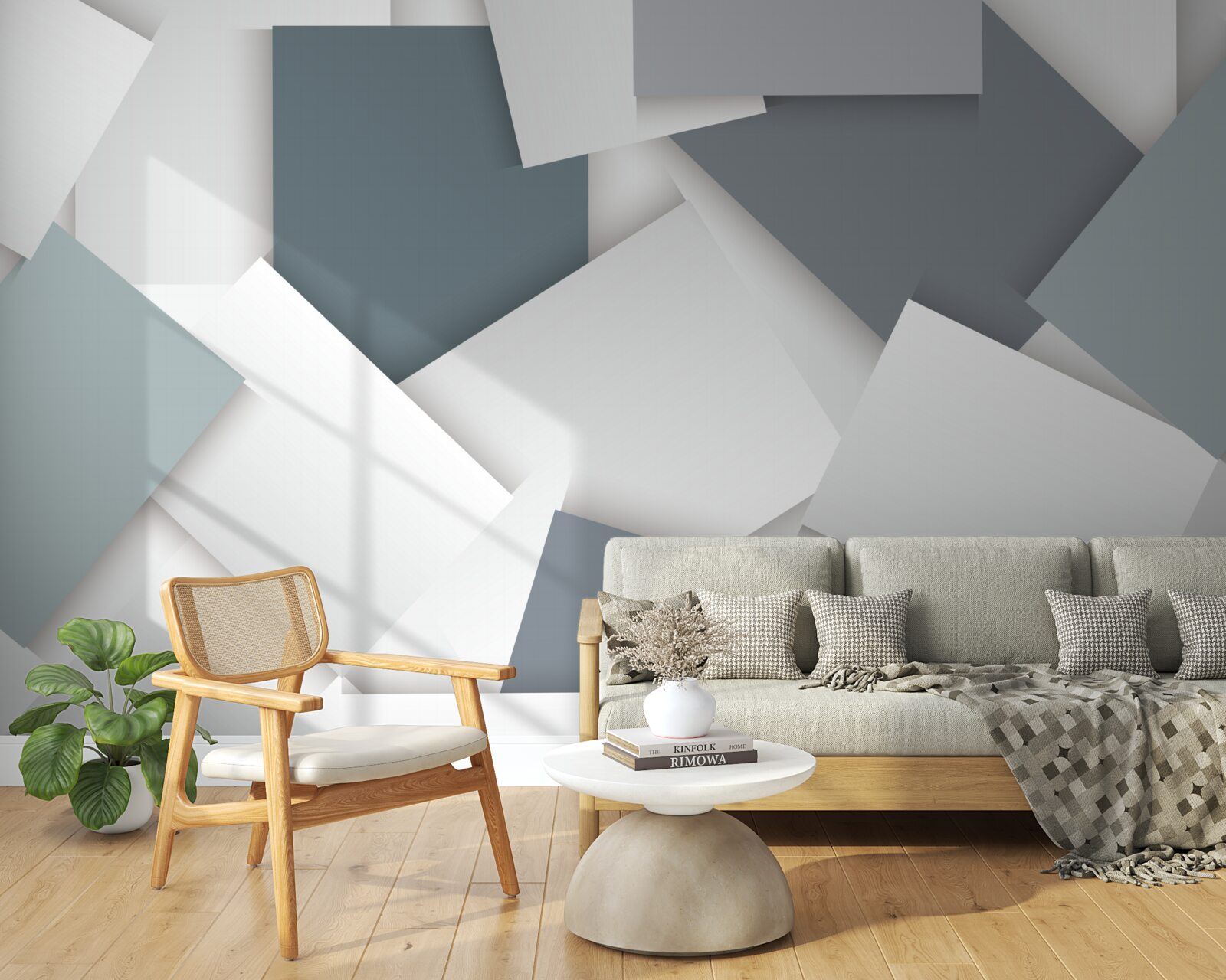 Fototapeta štvorce sú biele a sivé