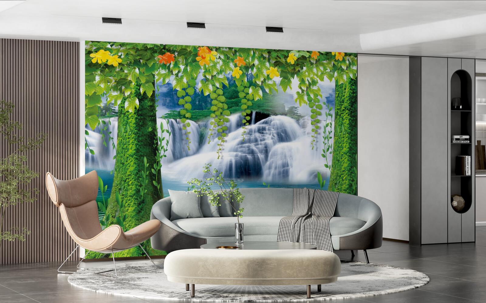 Fototapeta krásne stupňovité vodopády