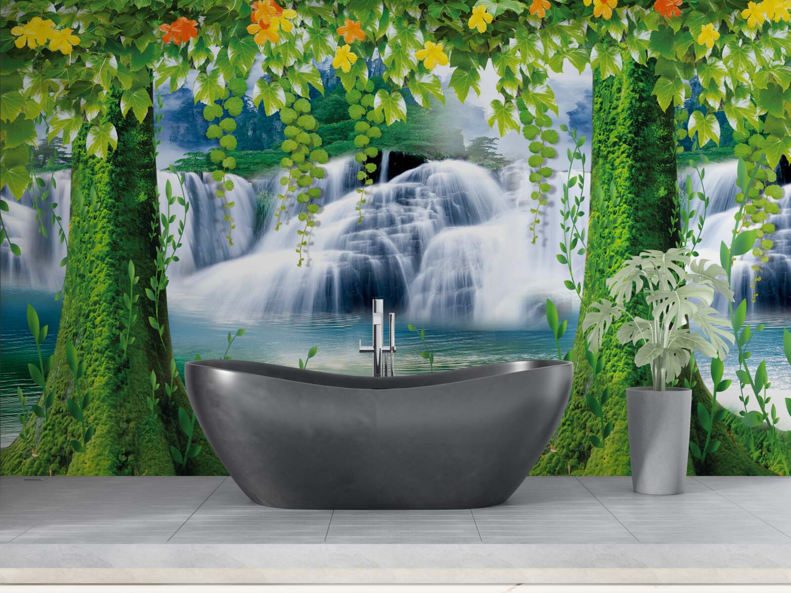 Fototapeta krásne stupňovité vodopády