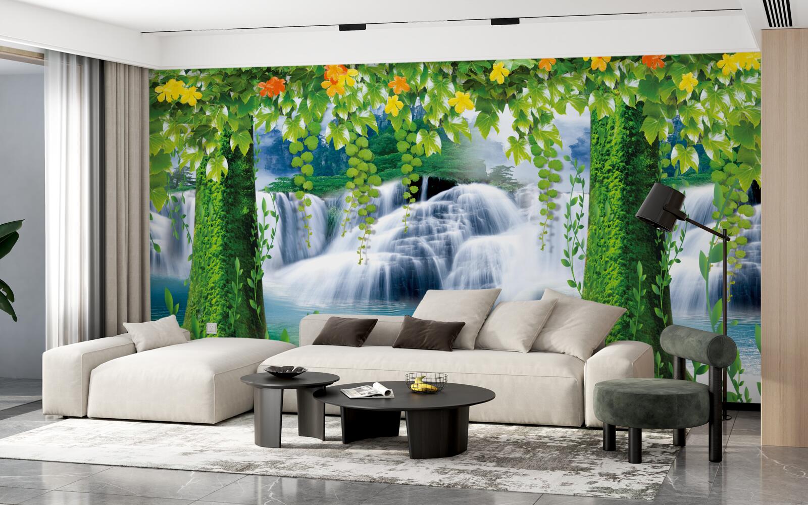 Fototapeta krásne stupňovité vodopády