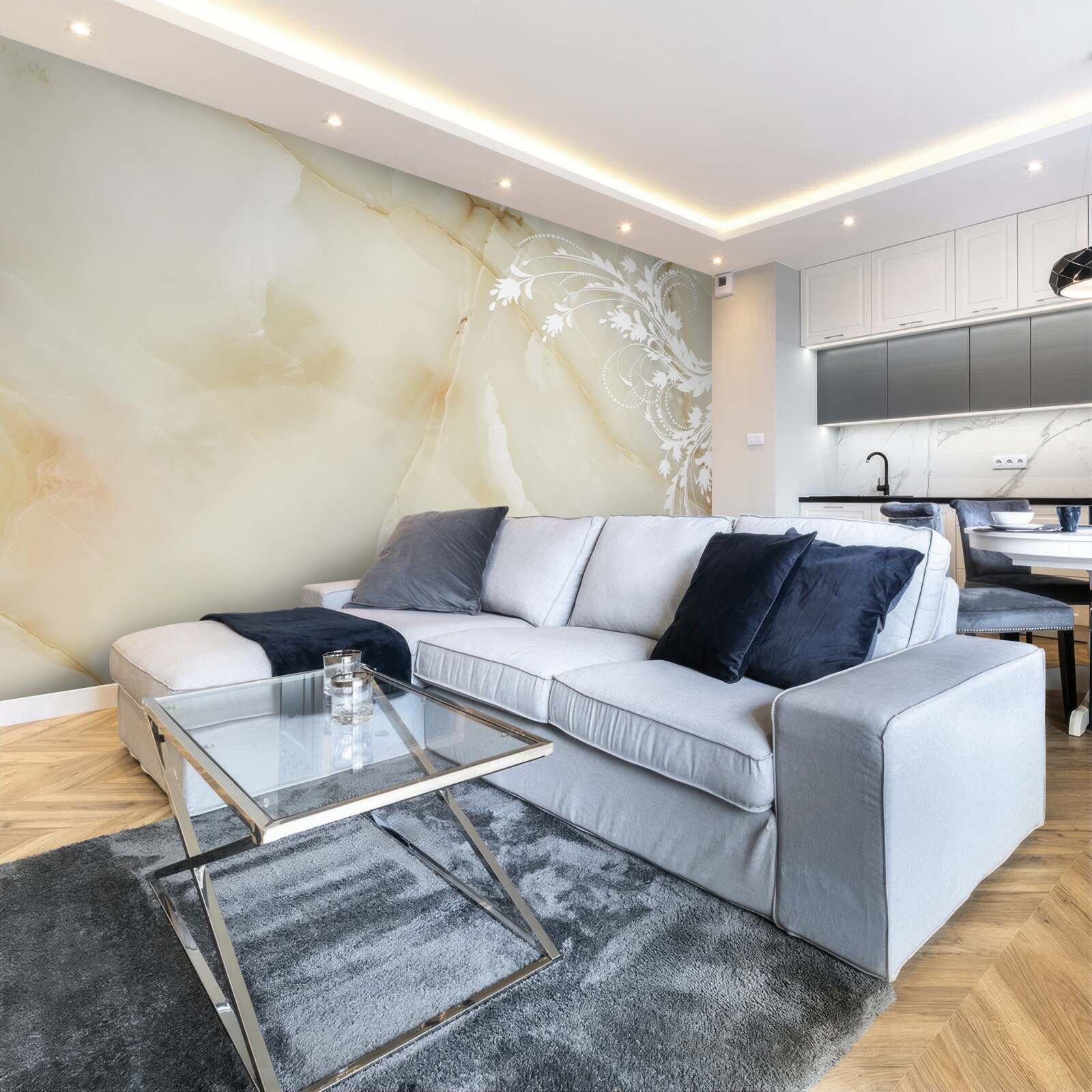 Fototapeta svetlé zádie s krémovými ružami