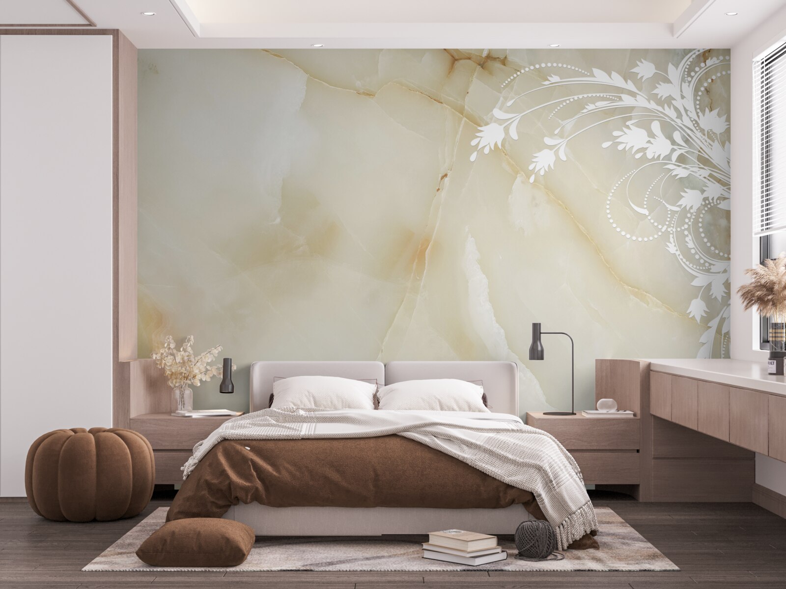 Fototapeta svetlé zádie s krémovými ružami