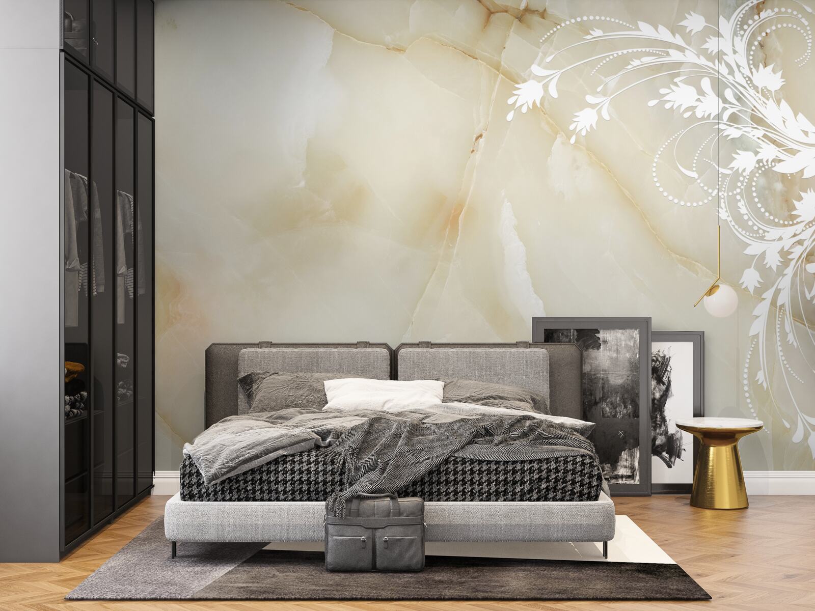 Fototapeta svetlé zádie s krémovými ružami