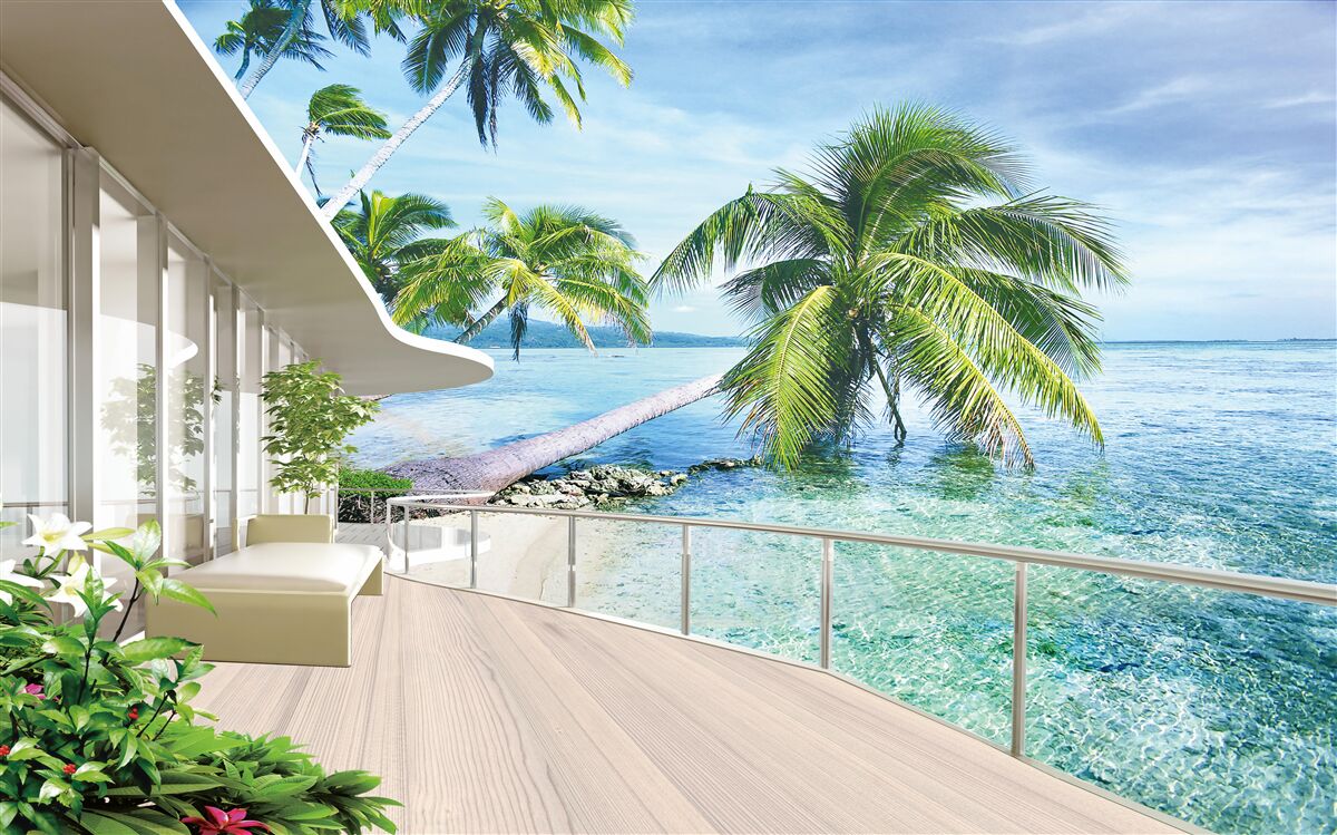 Fototapeta dom pri pobrežia