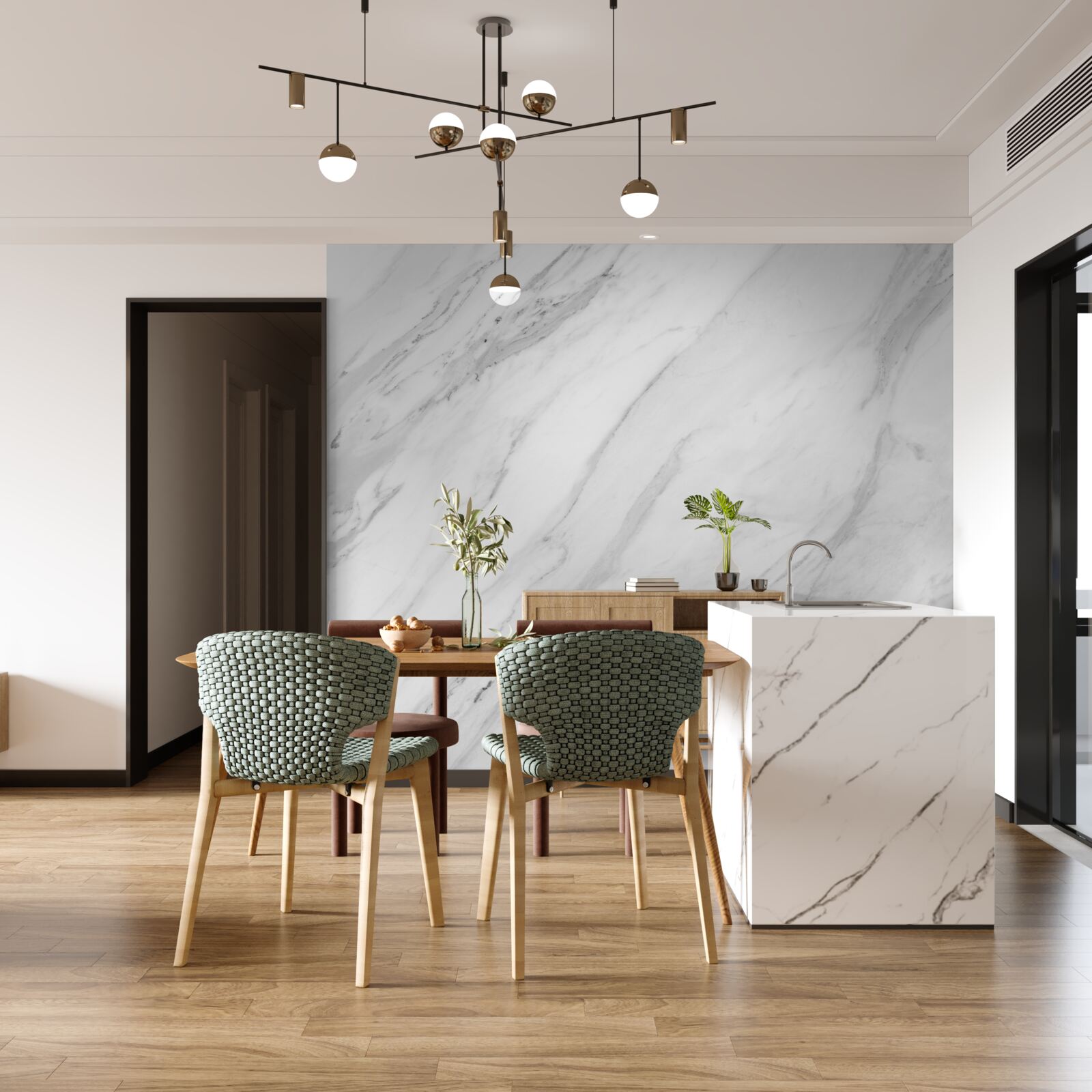 Fototapeta sivobiely mramor