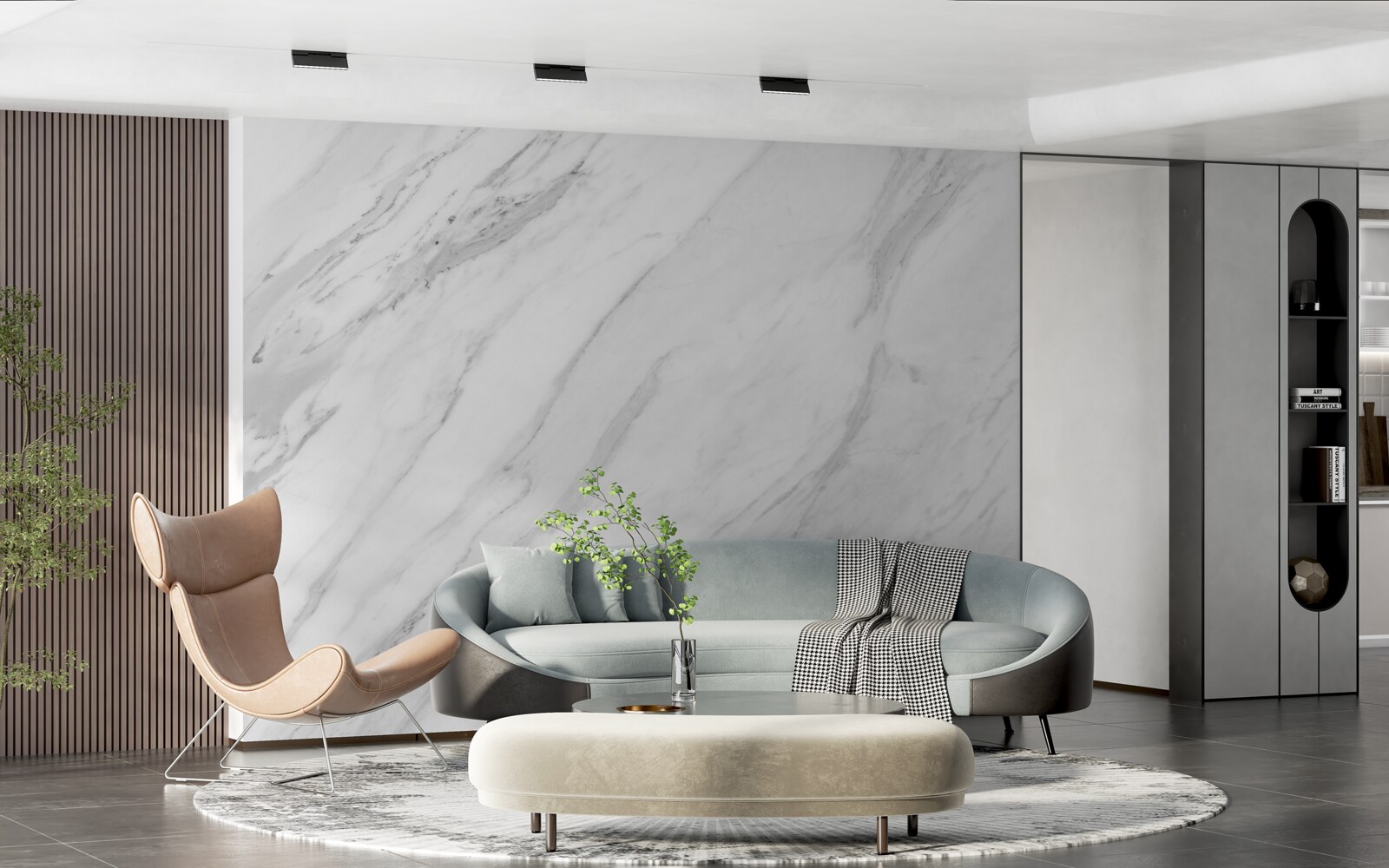 Fototapeta sivobiely mramor