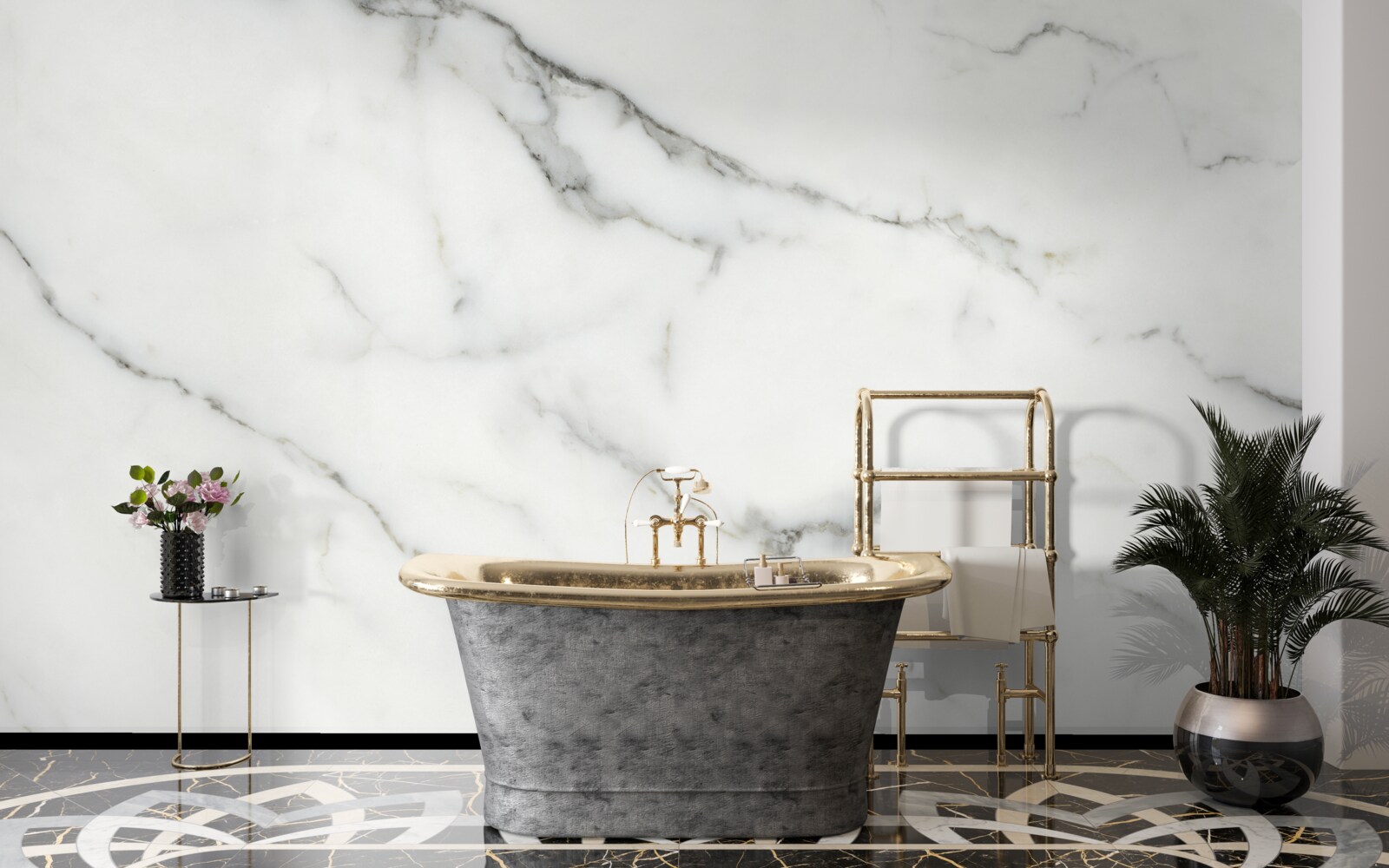 Fototapeta biele mramorové zadie