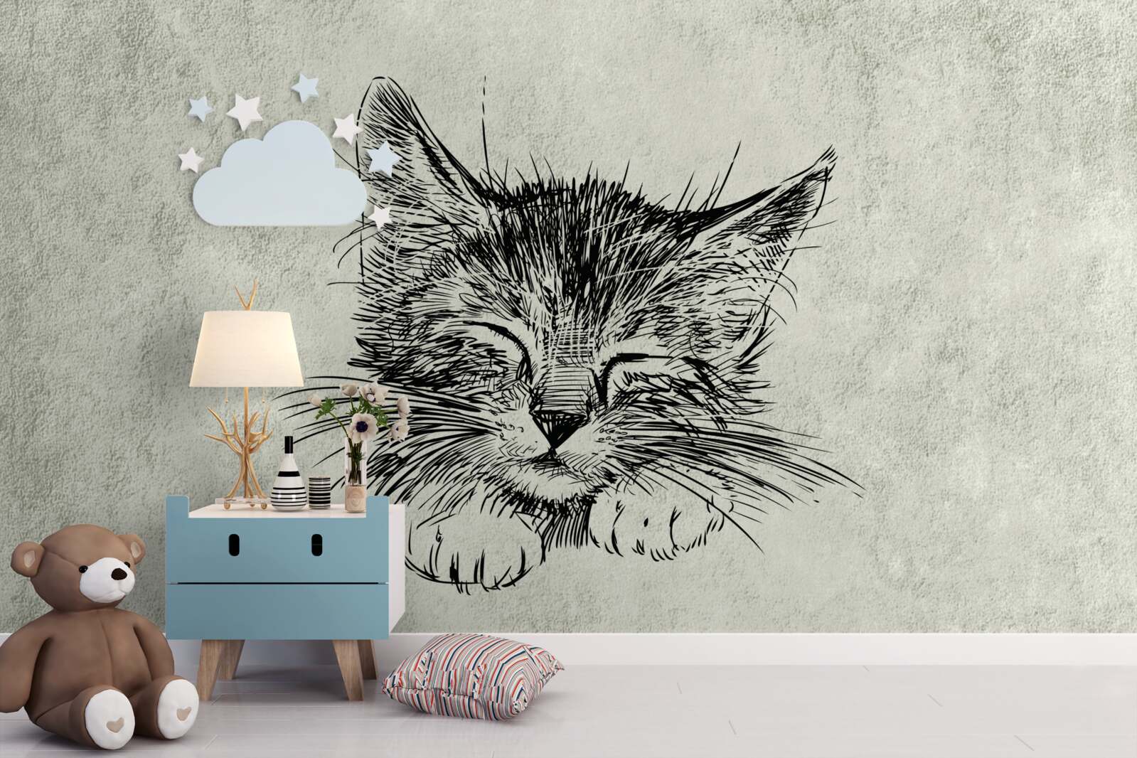 Fototapeta na fotke bude mačku tak zatvorenými očami