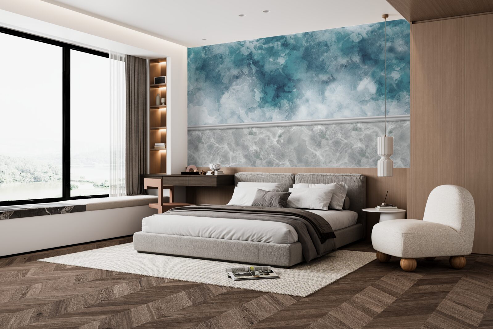 Fototapeta modré zadie s rozostrením