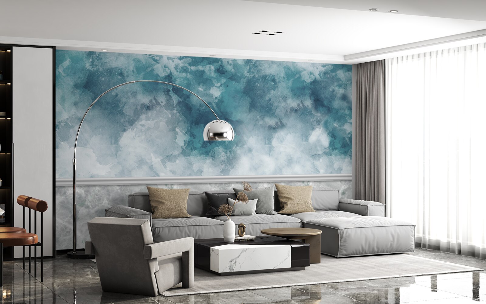 Fototapeta modré zadie s rozostrením