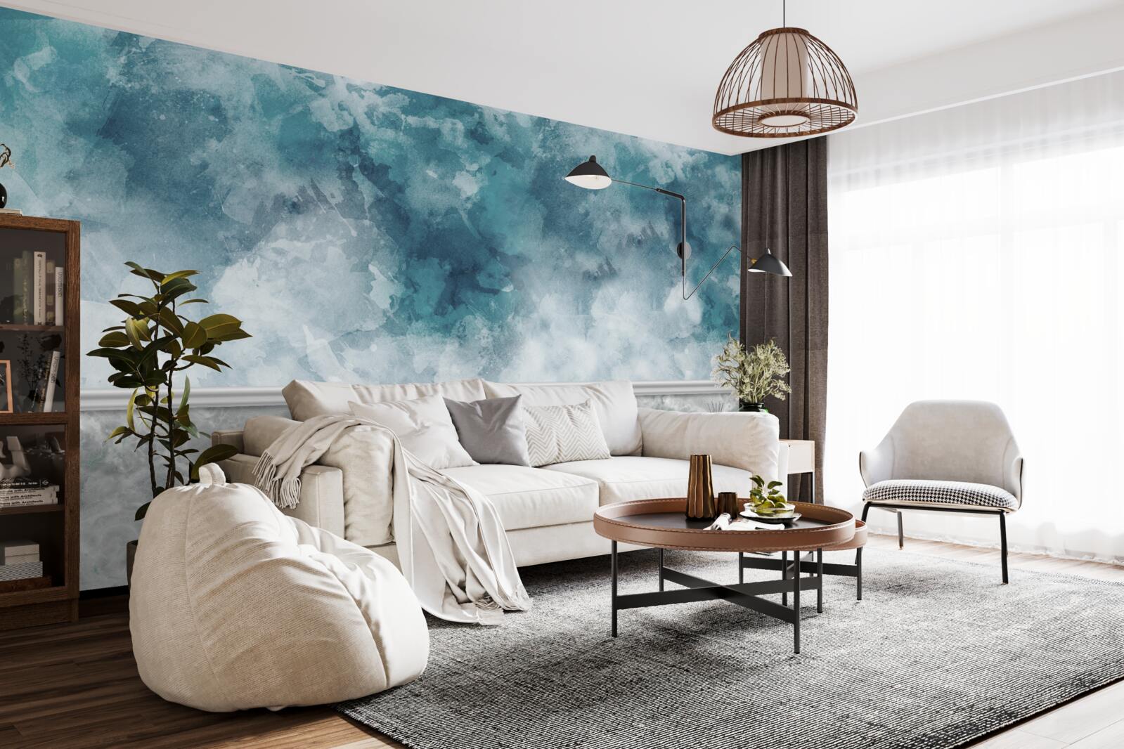 Fototapeta modré zadie s rozostrením