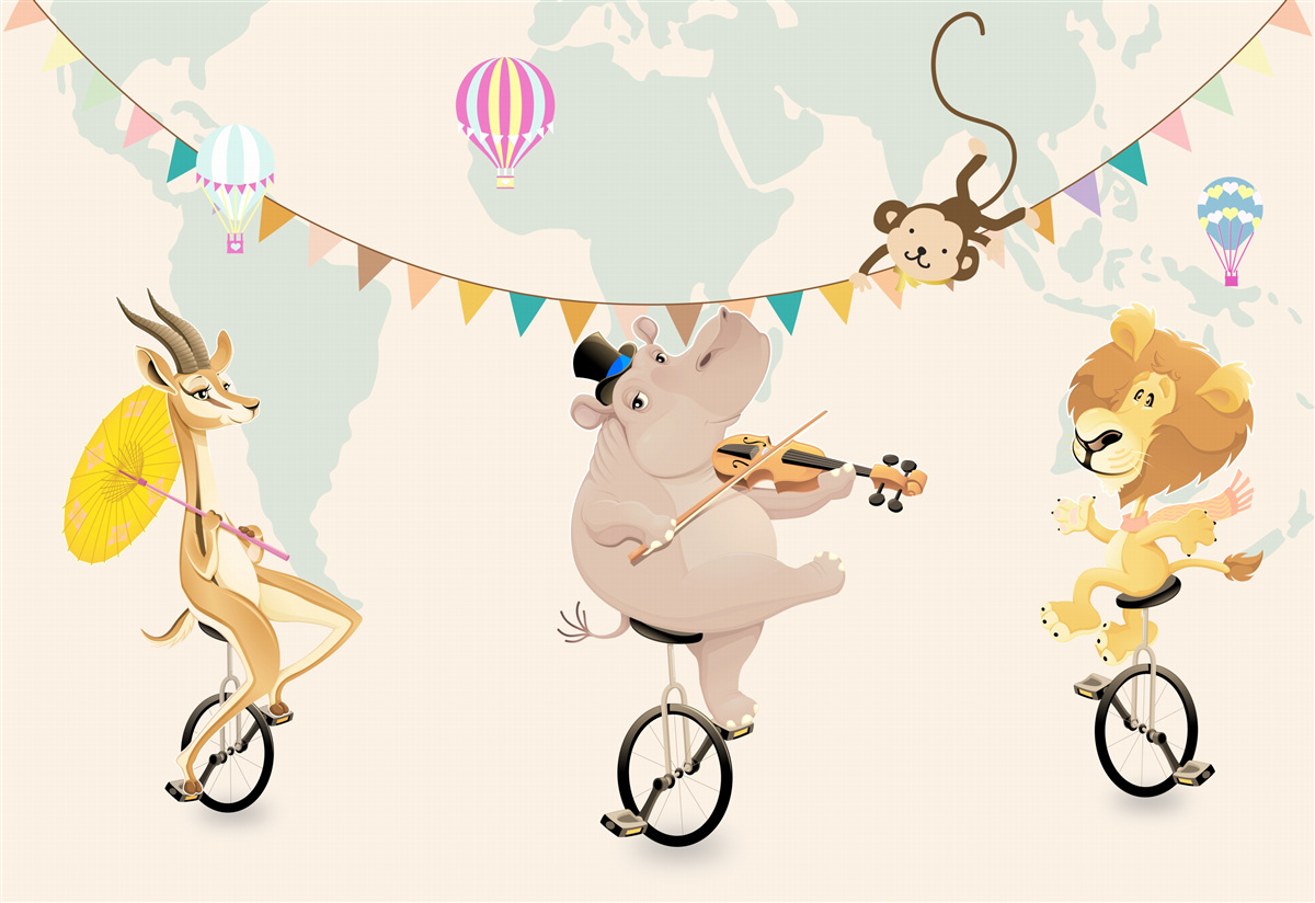 Fototapeta Zvieratá sú testované na jednokolkách