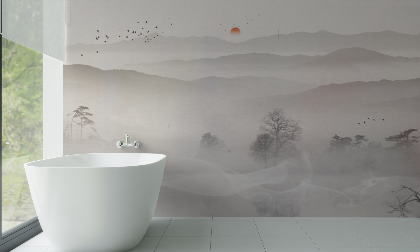 Fototapeta ranné svitanie a osamelý muž v člne