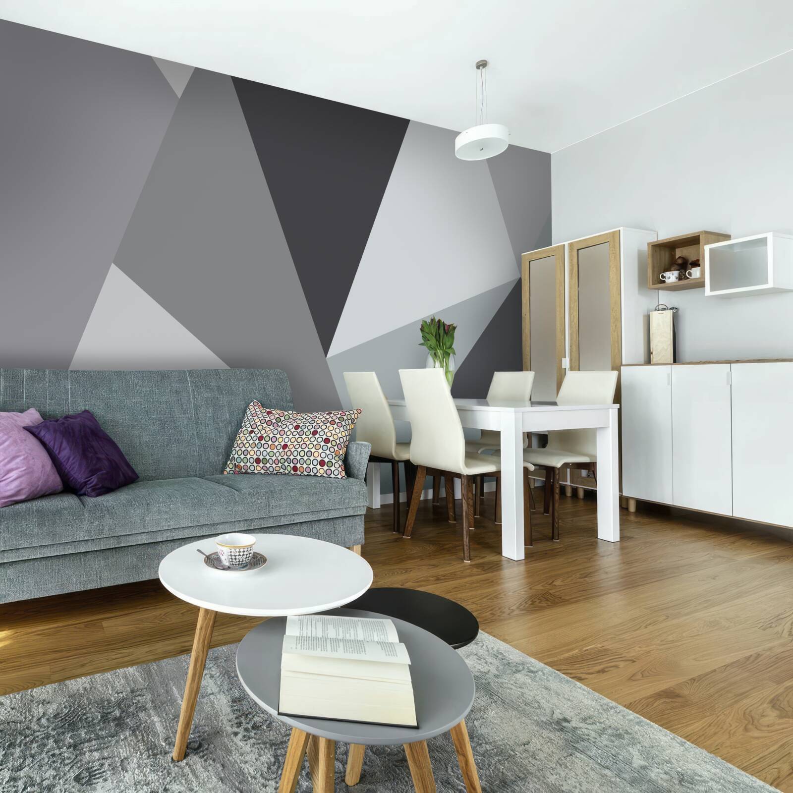 Fototapeta šedá geometrická abstrakcia