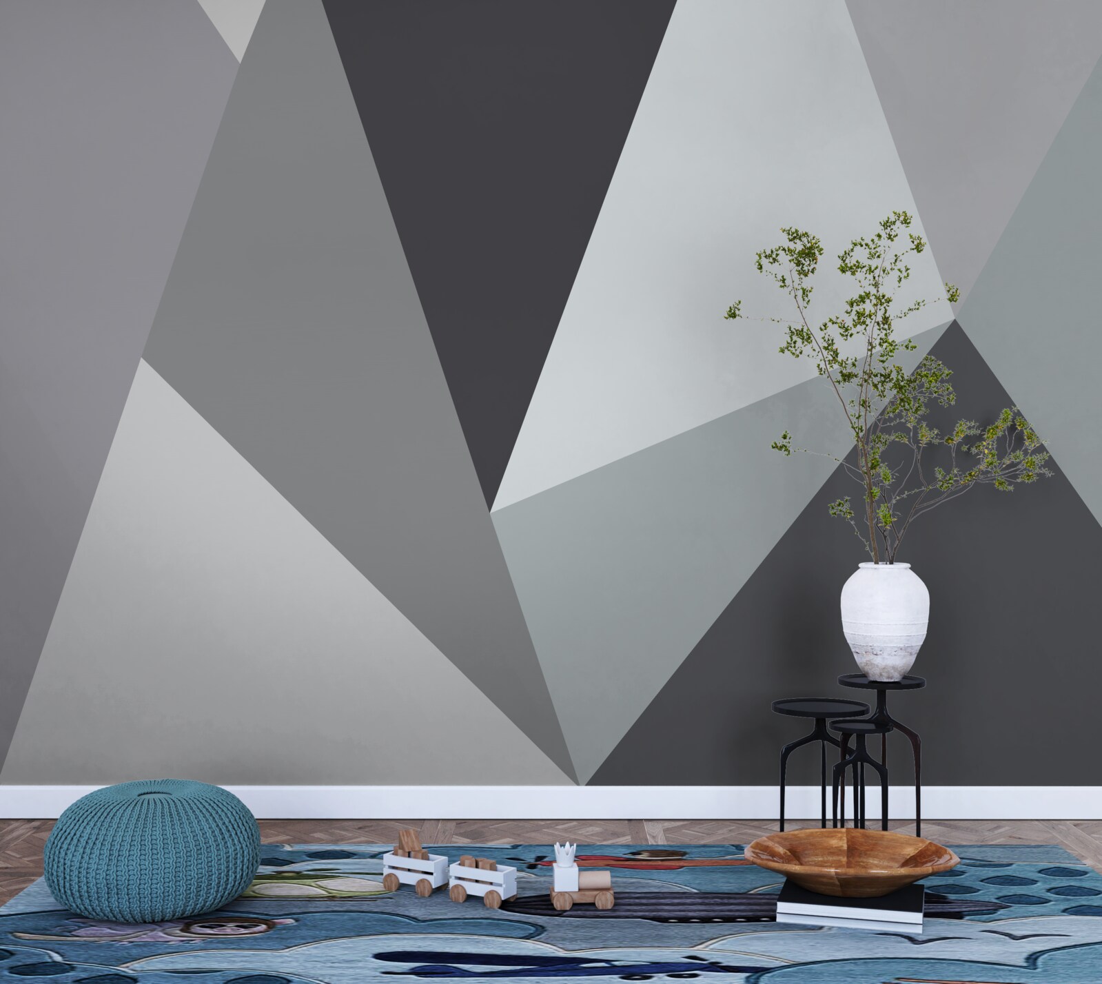 Fototapeta šedá geometrická abstrakcia