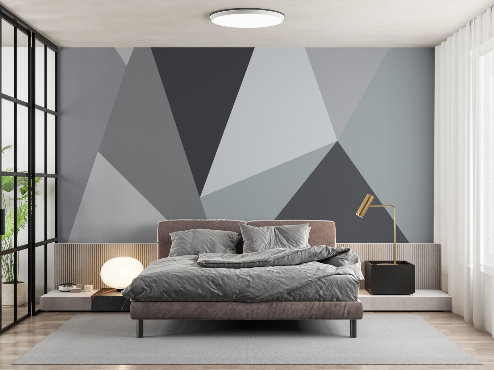 Fototapeta šedá geometrická abstrakcia