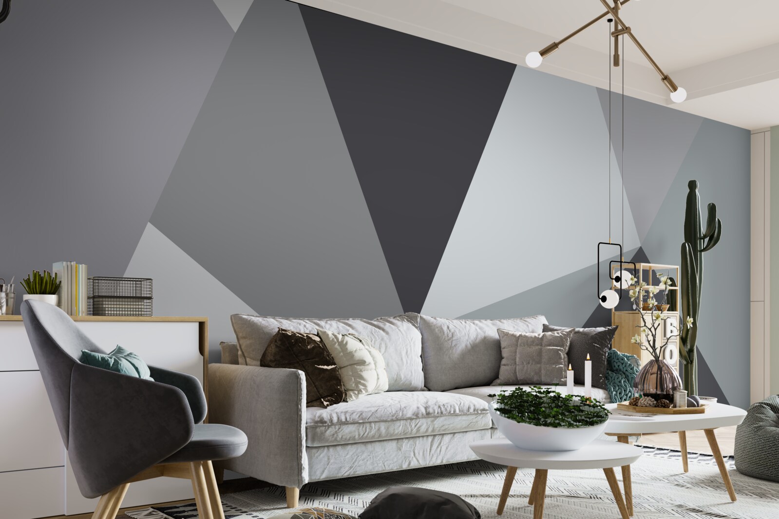 Fototapeta šedá geometrická abstrakcia