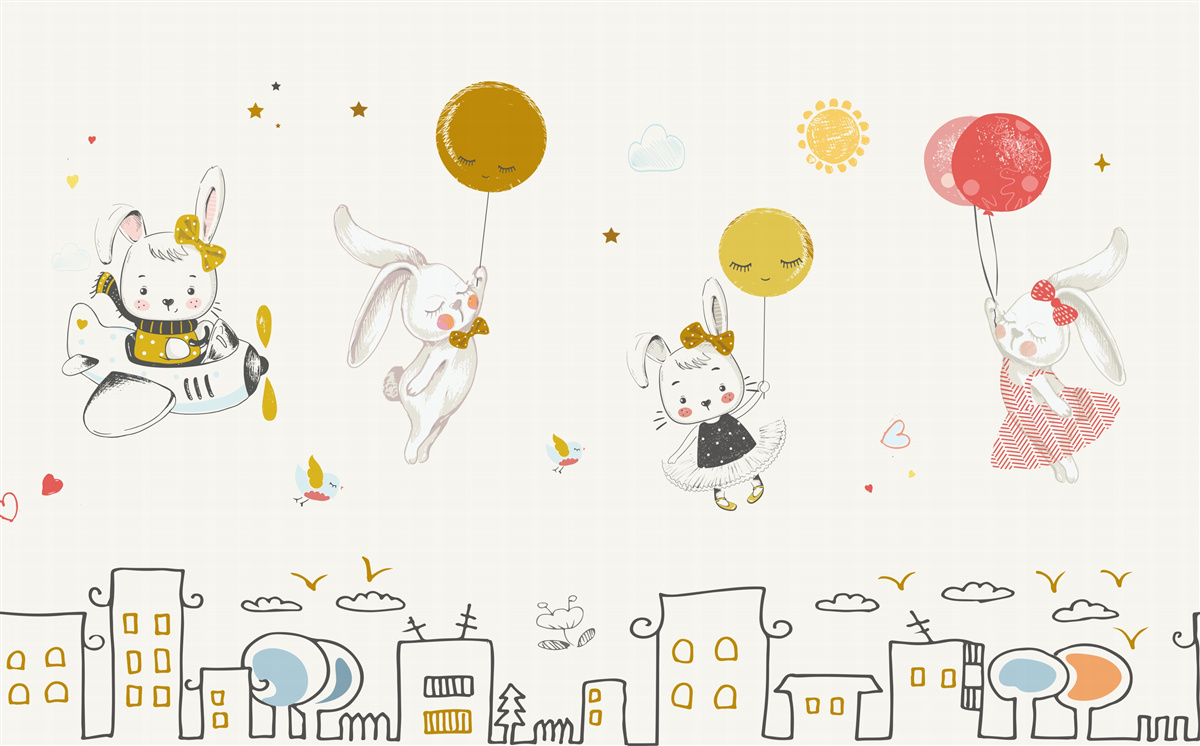 Fototapeta zajačiky krúži nad domami