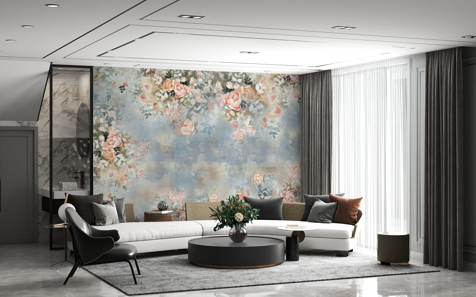 Fototapeta kvetinové zádie za posteľnú spodnú bielizeň