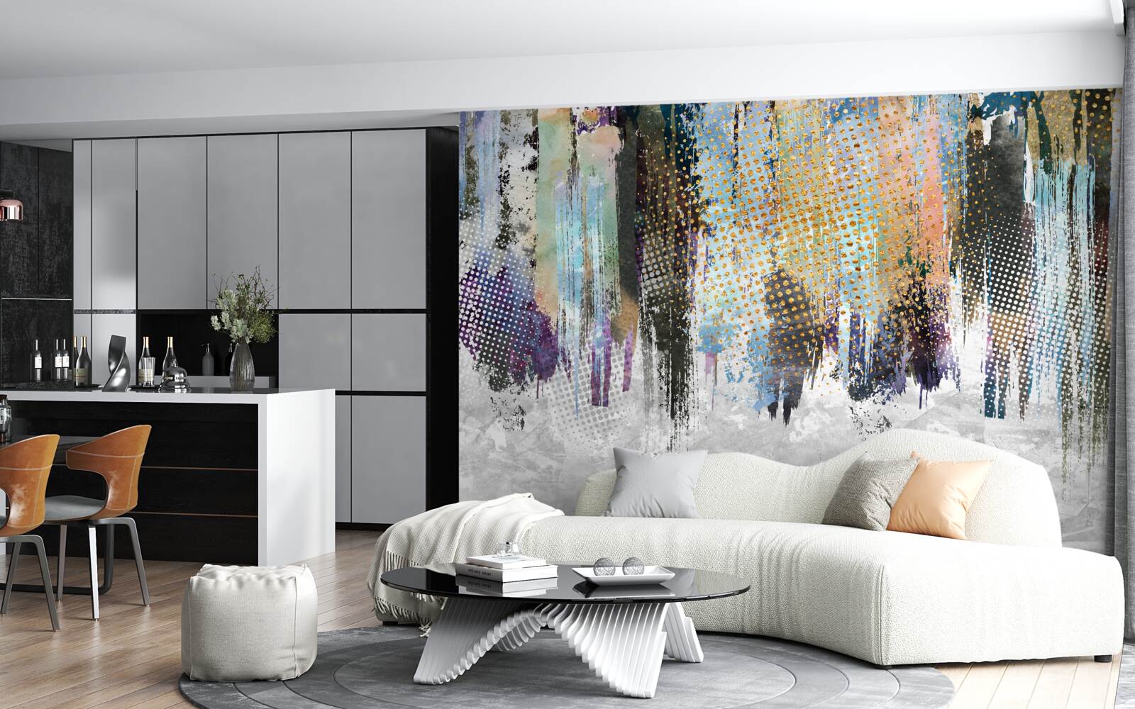 Fototapeta dekoratívny dzajn interiéru v malebnom štýle