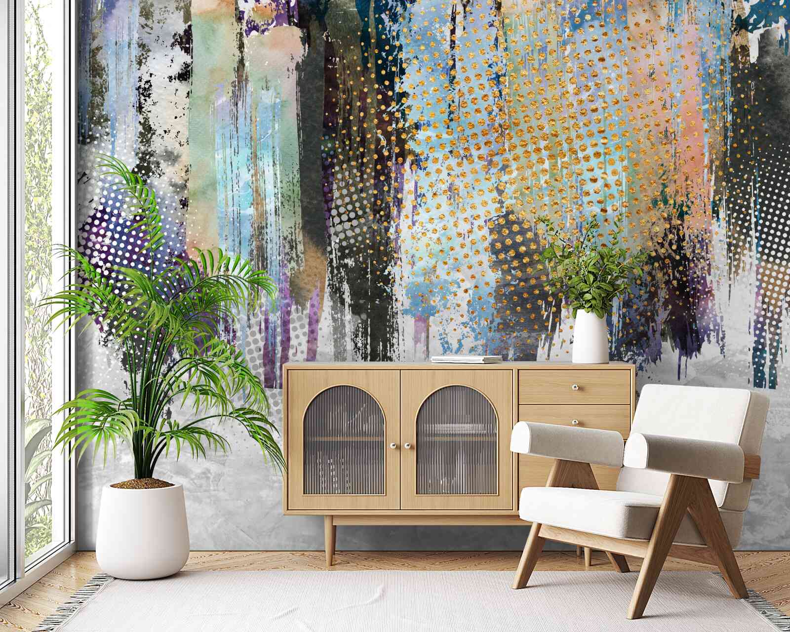 Fototapeta dekoratívny dzajn interiéru v malebnom štýle