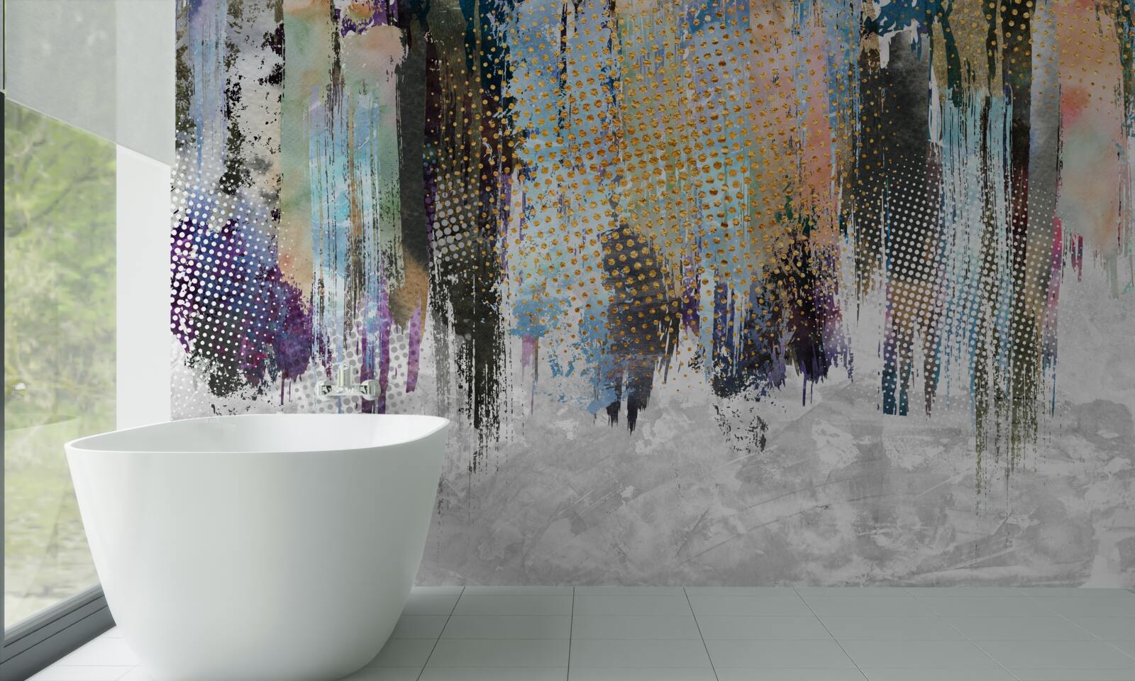 Fototapeta dekoratívny dzajn interiéru v malebnom štýle