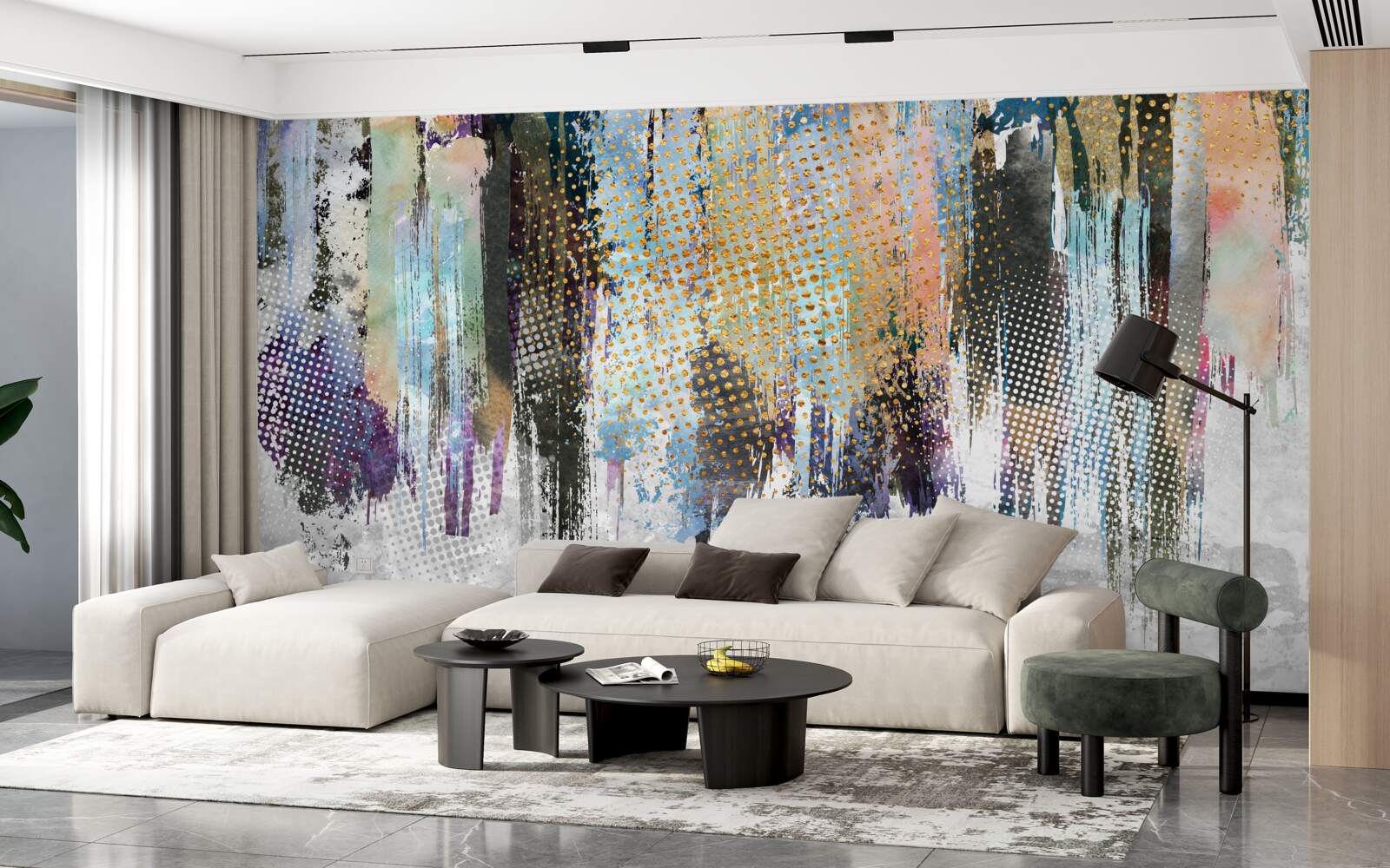 Fototapeta dekoratívny dzajn interiéru v malebnom štýle