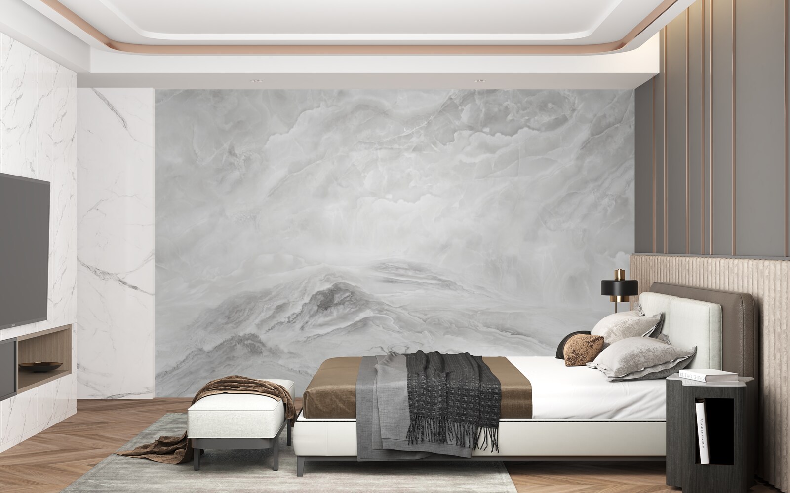 Fototapeta pózy sú bielou mramorovou textúrou