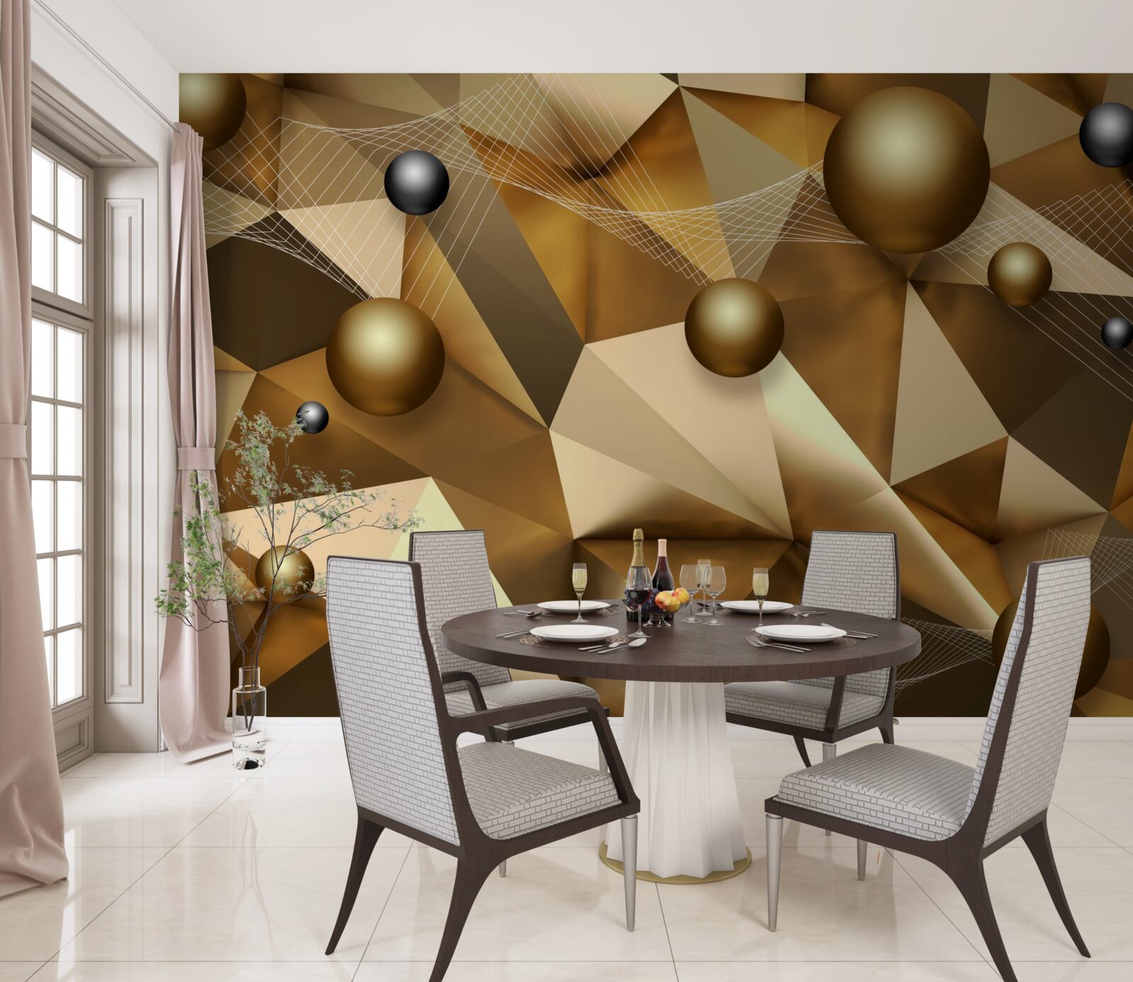 Fototapeta gule a geometrické tvary