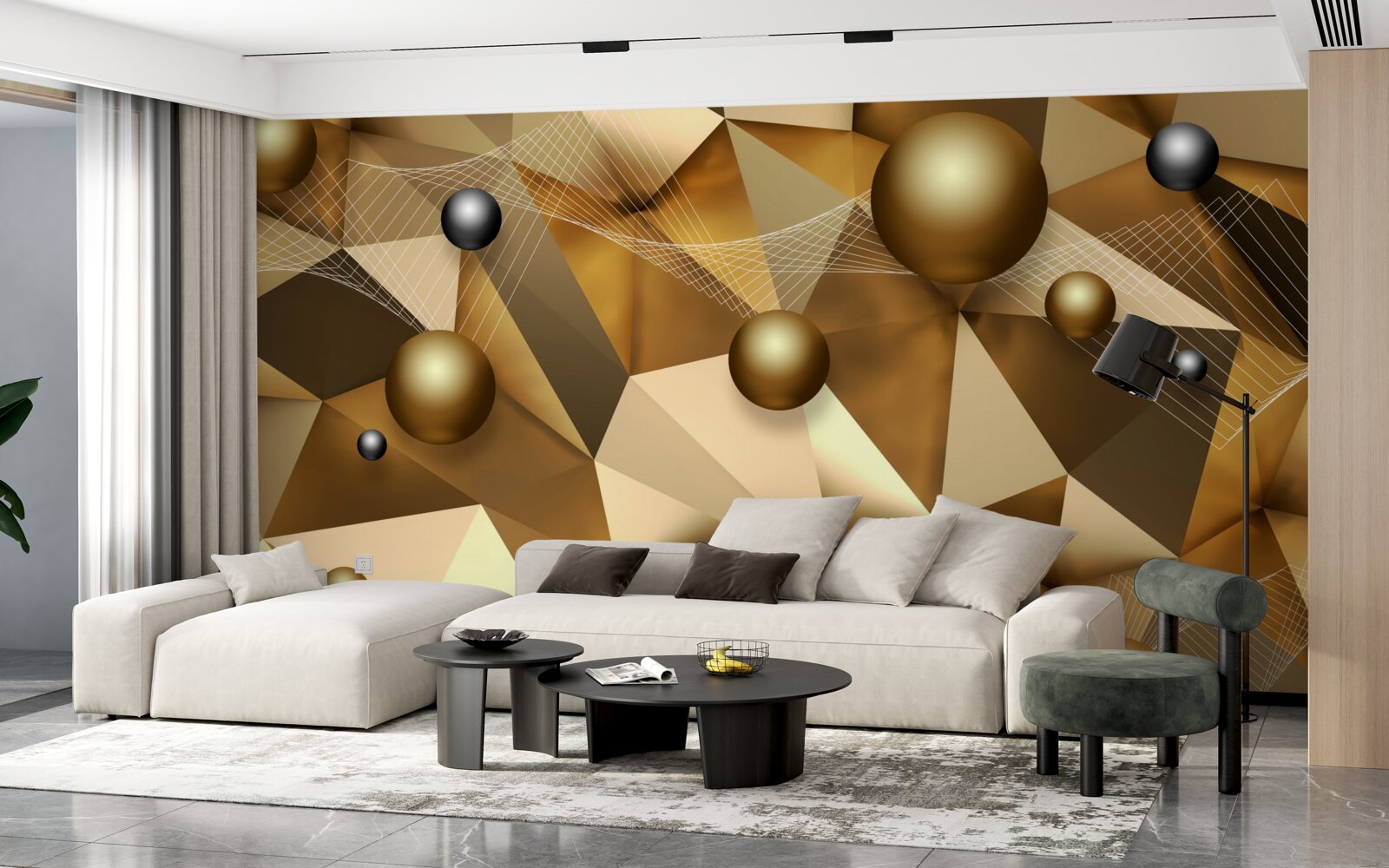 Fototapeta gule a geometrické tvary