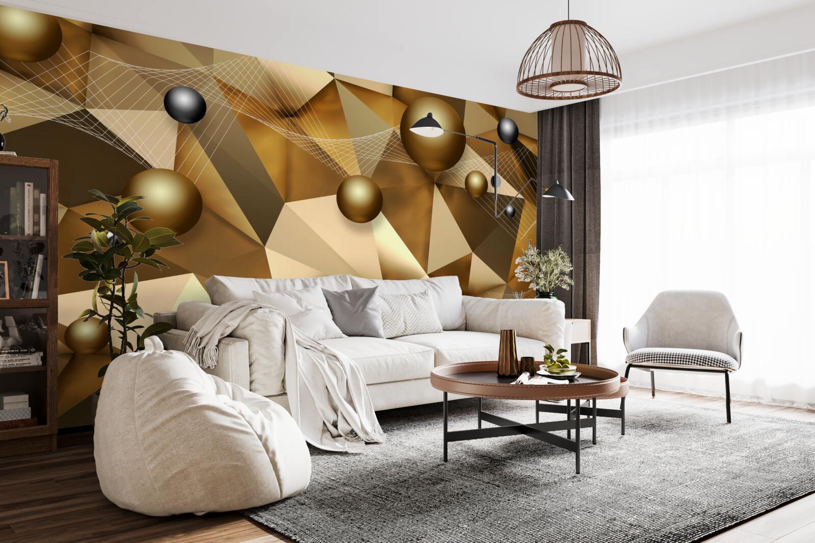 Fototapeta gule a geometrické tvary