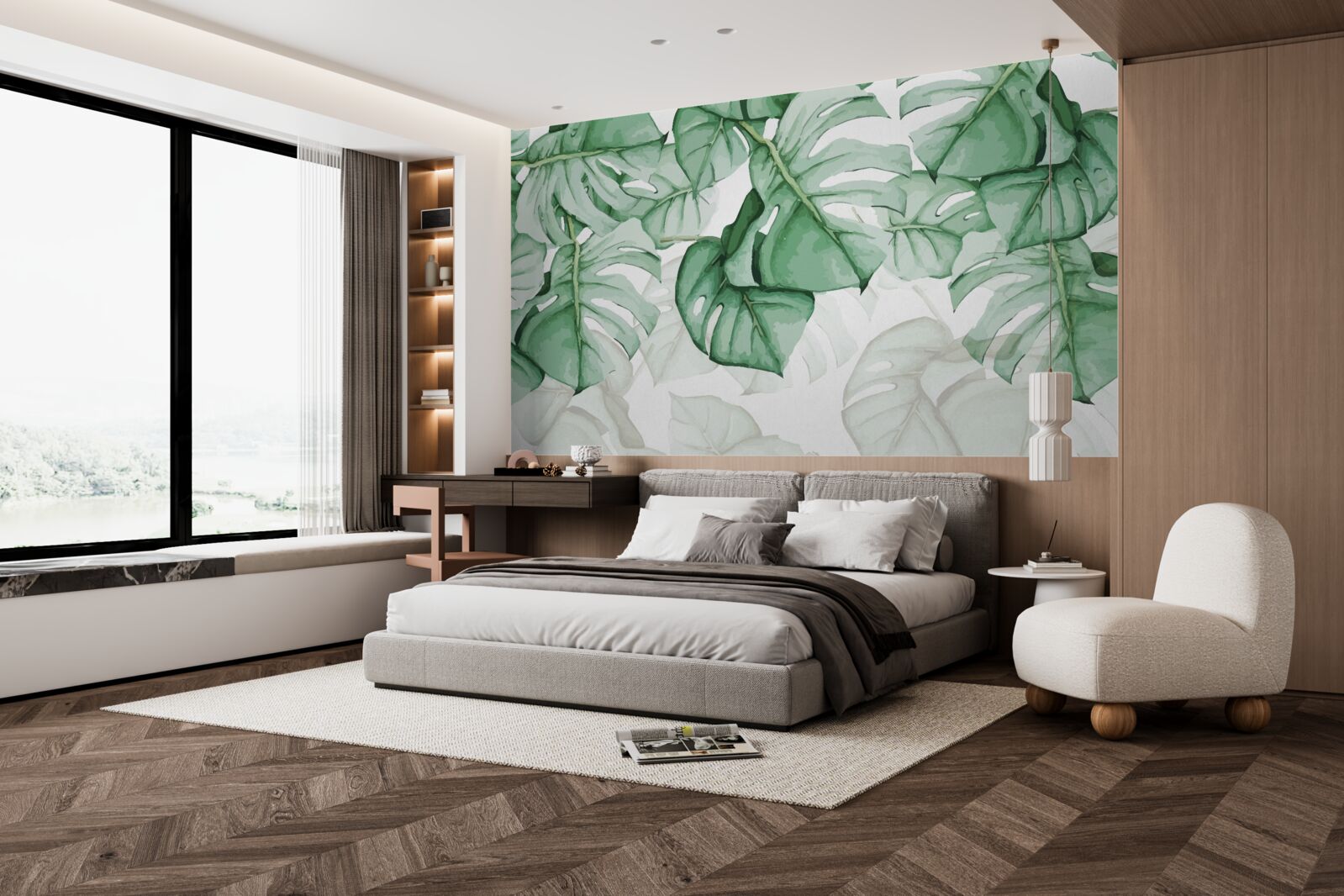 Fototapeta veľké smaragdové listy