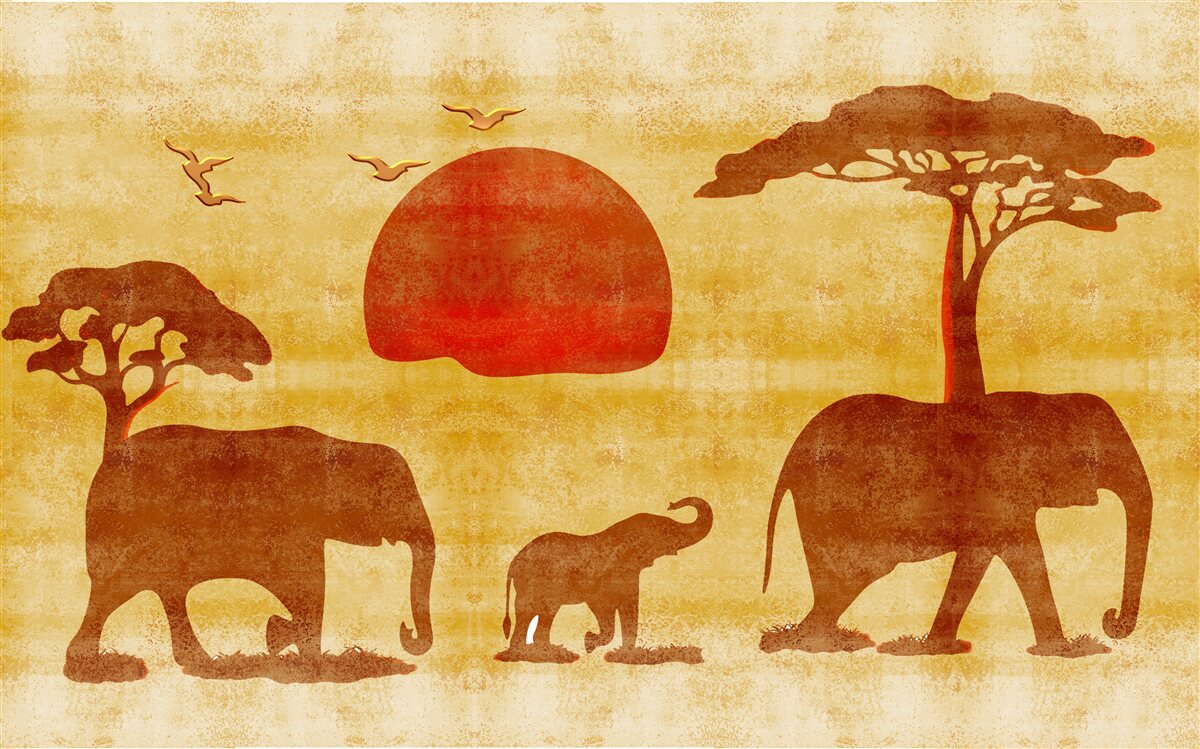 Fototapeta Rodina slona afrického