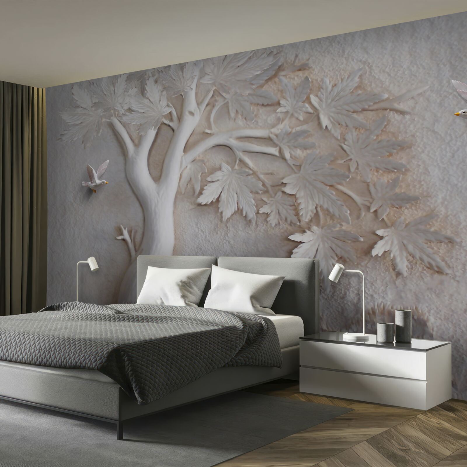 Fototapeta trojrozmerný strom a vtáky