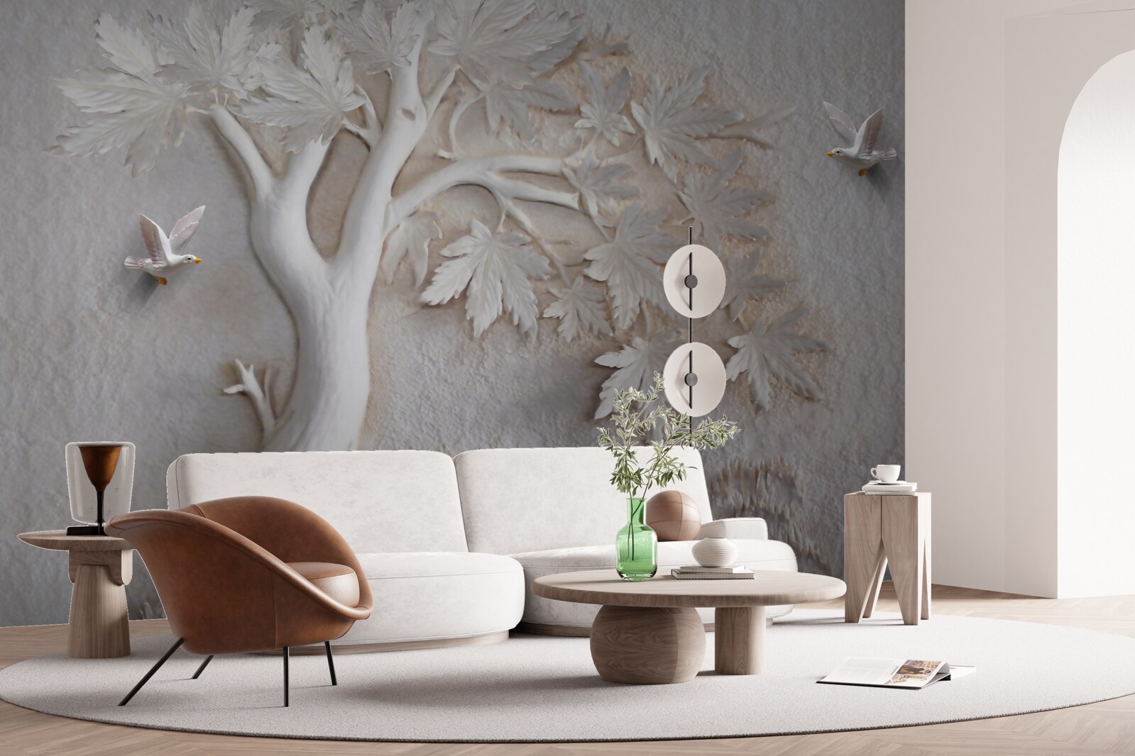 Fototapeta trojrozmerný strom a vtáky