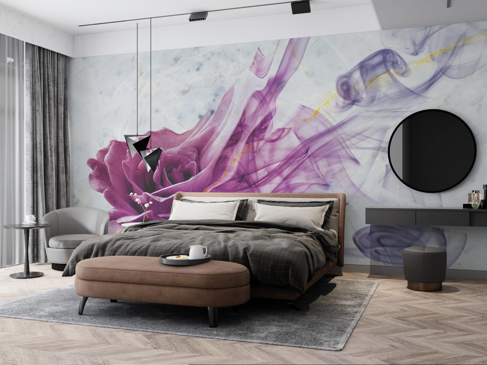 Fototapeta hmla z fialového kvetu