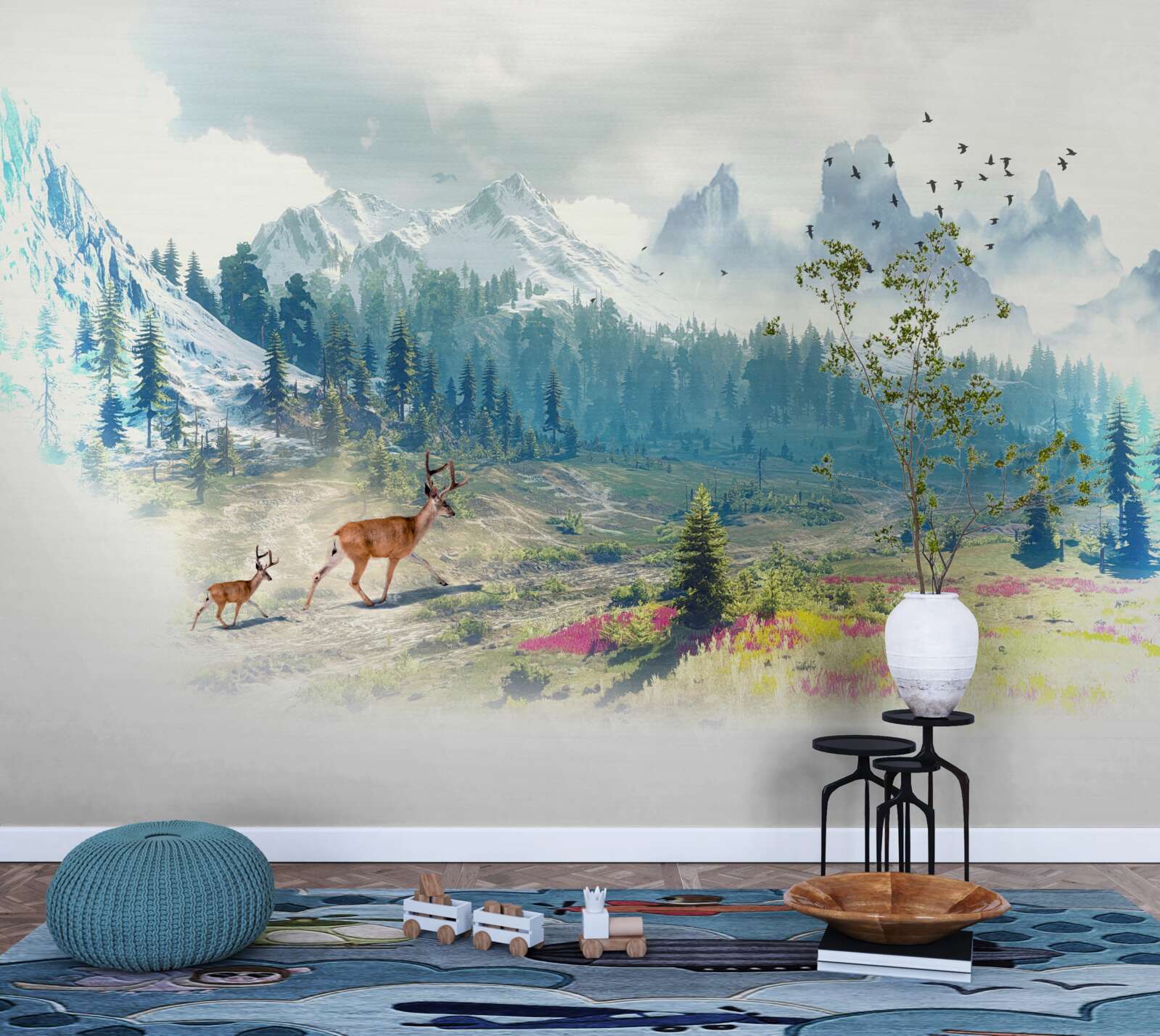 Fototapeta jelene číhajú v horách