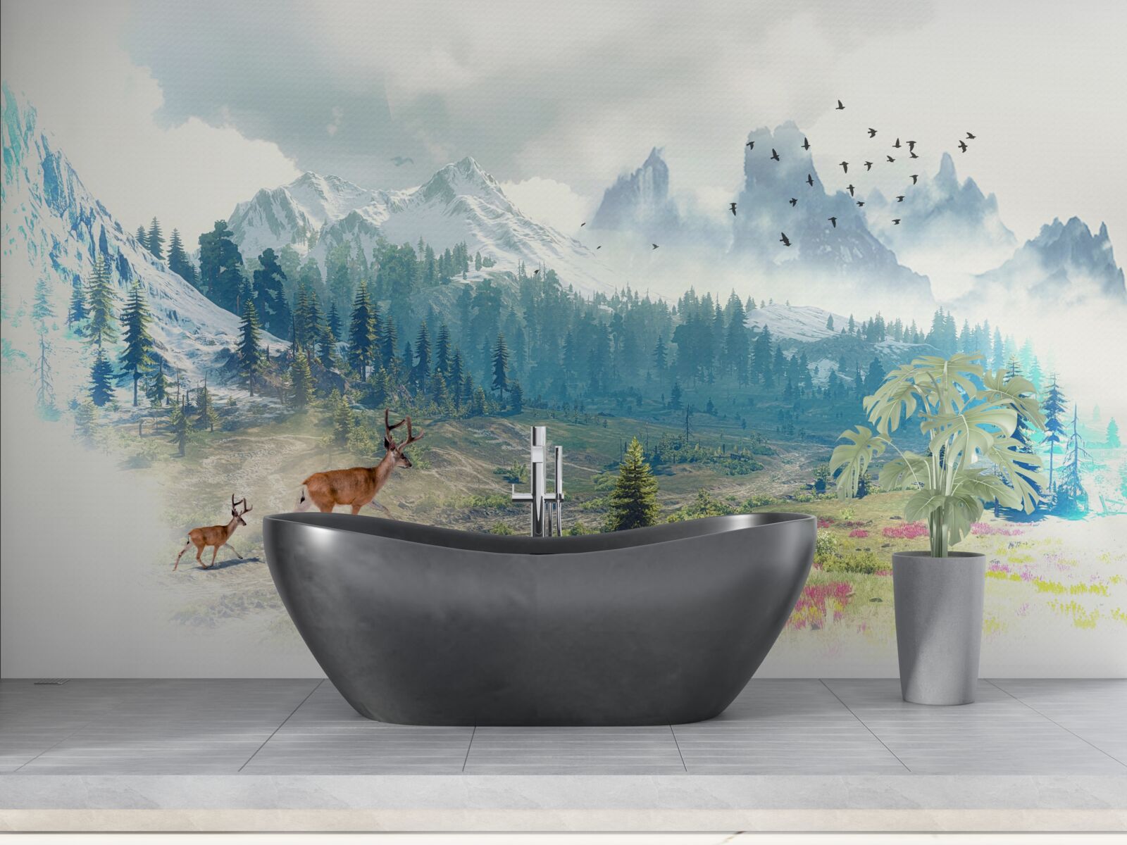 Fototapeta jelene číhajú v horách