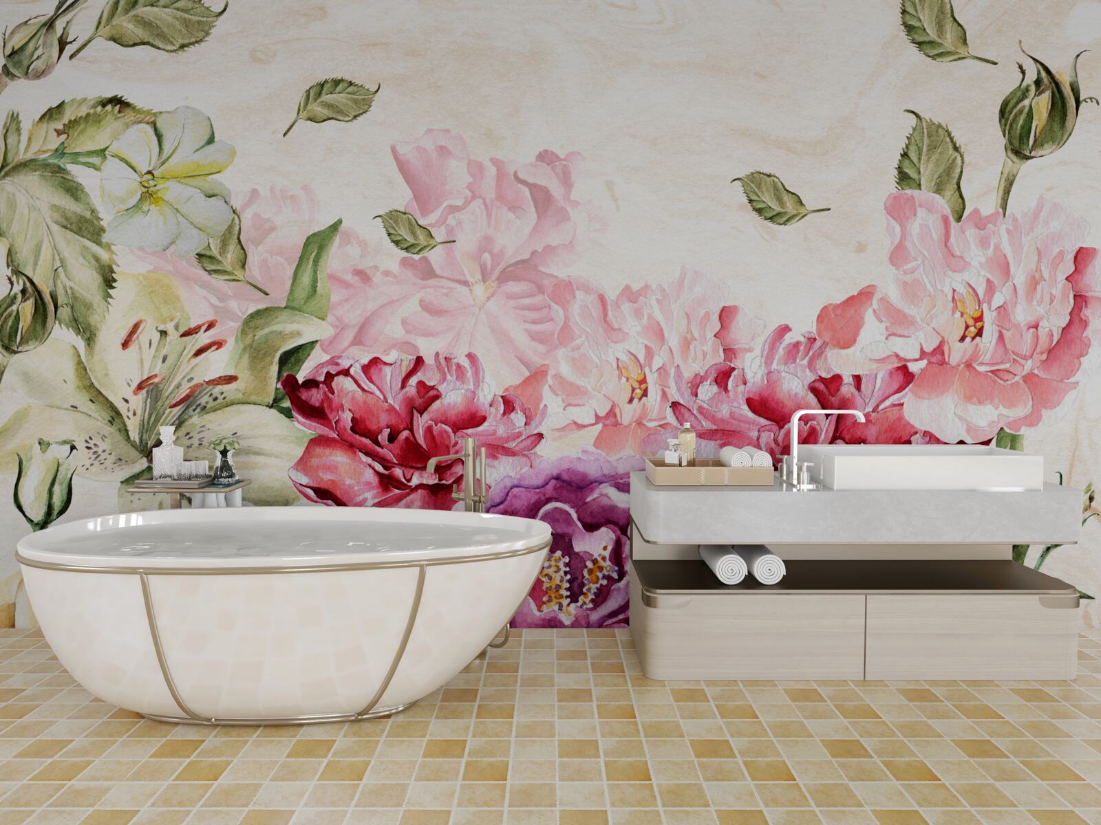 Fototapeta Kvety prichádzajú v bohatých a ženských odtieňoch